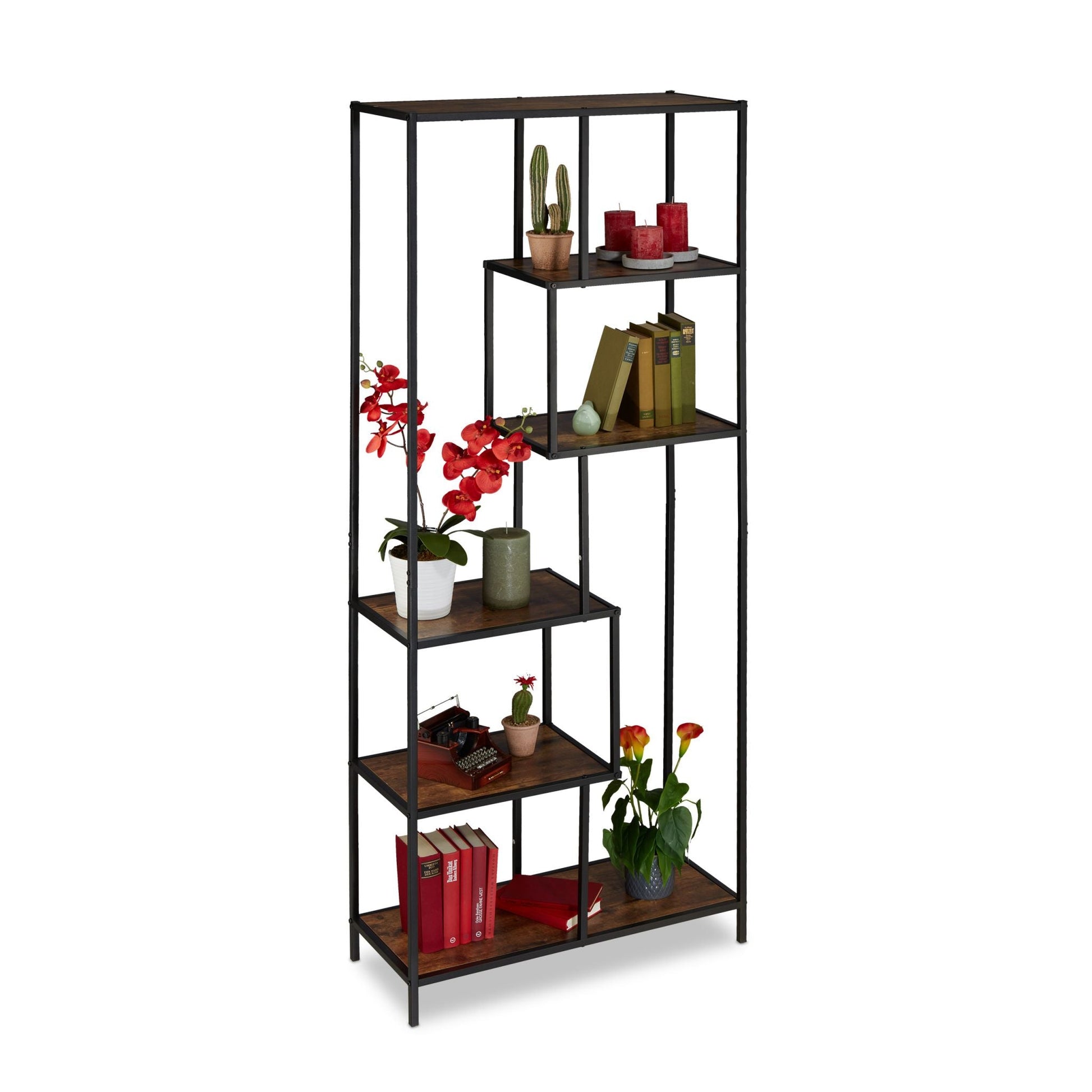 Regal Industrial Style Braun-Schwarz von Relaxdays
