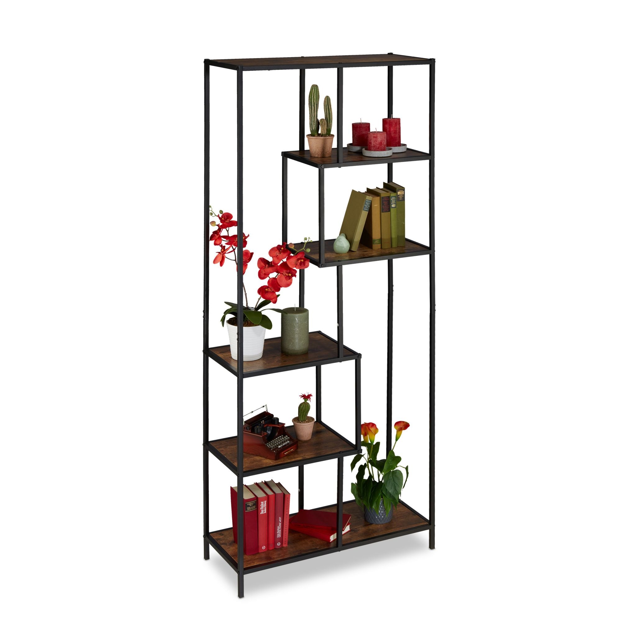 Regal Industrial Style Braun-Schwarz von Relaxdays
