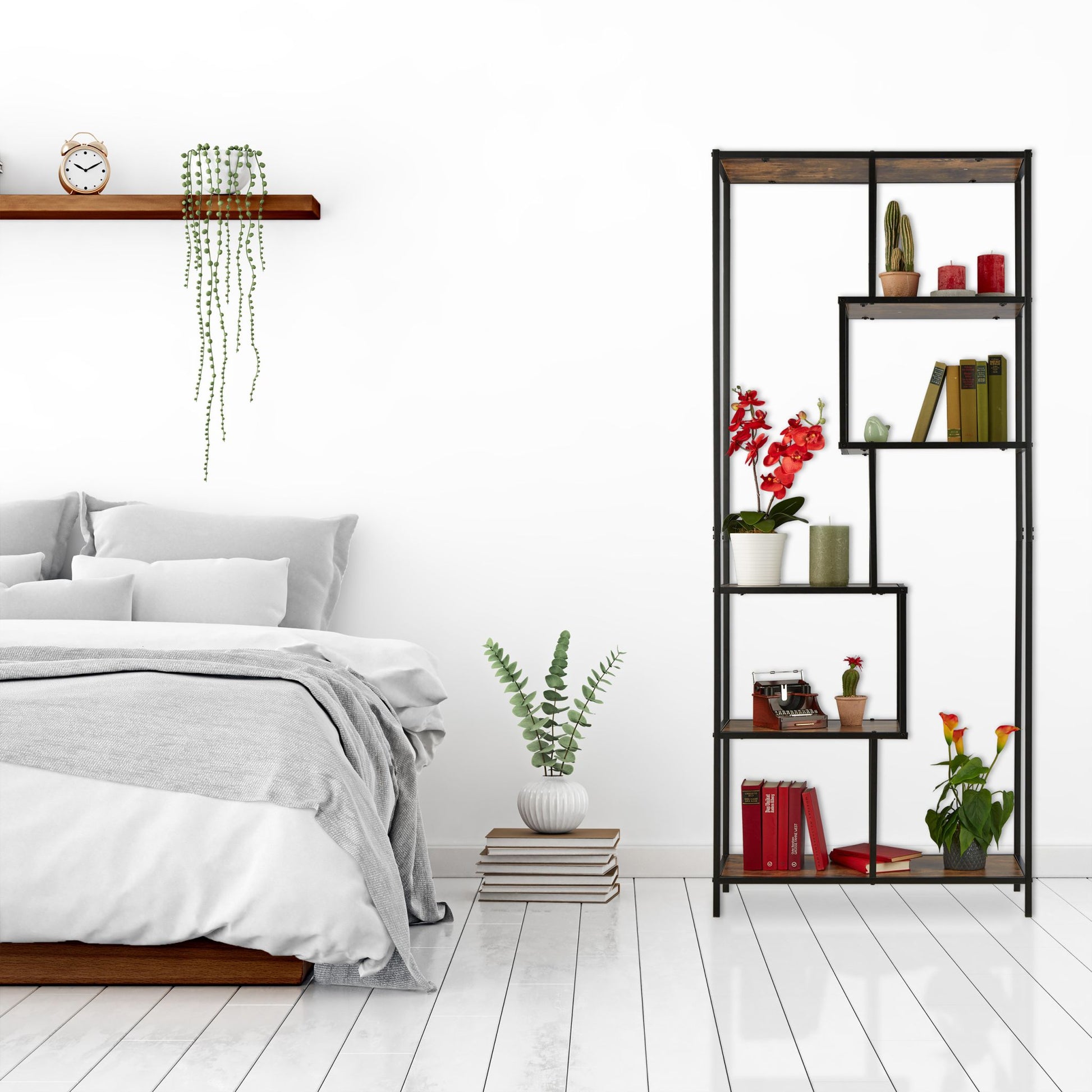 Regal Industrial Style Braun-Schwarz von Relaxdays