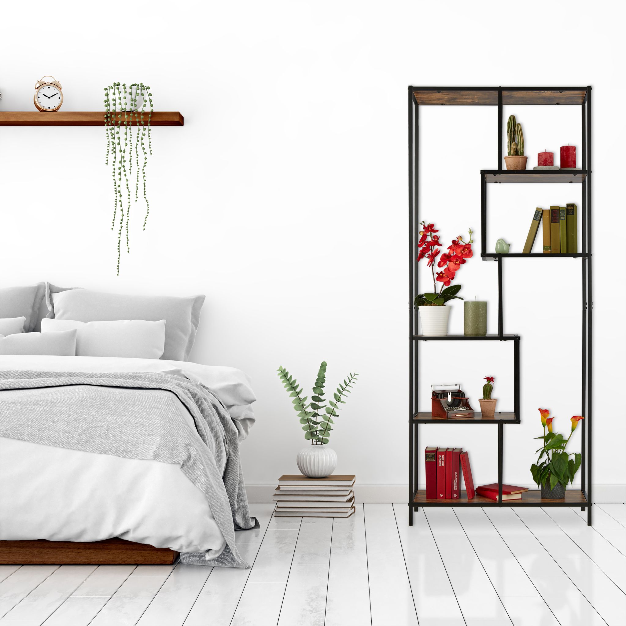 Regal Industrial Style Braun-Schwarz von Relaxdays