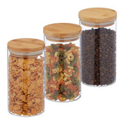Vorratsgläser mit Deckel 1000ml 3er-Set Hellbraun-Transparent