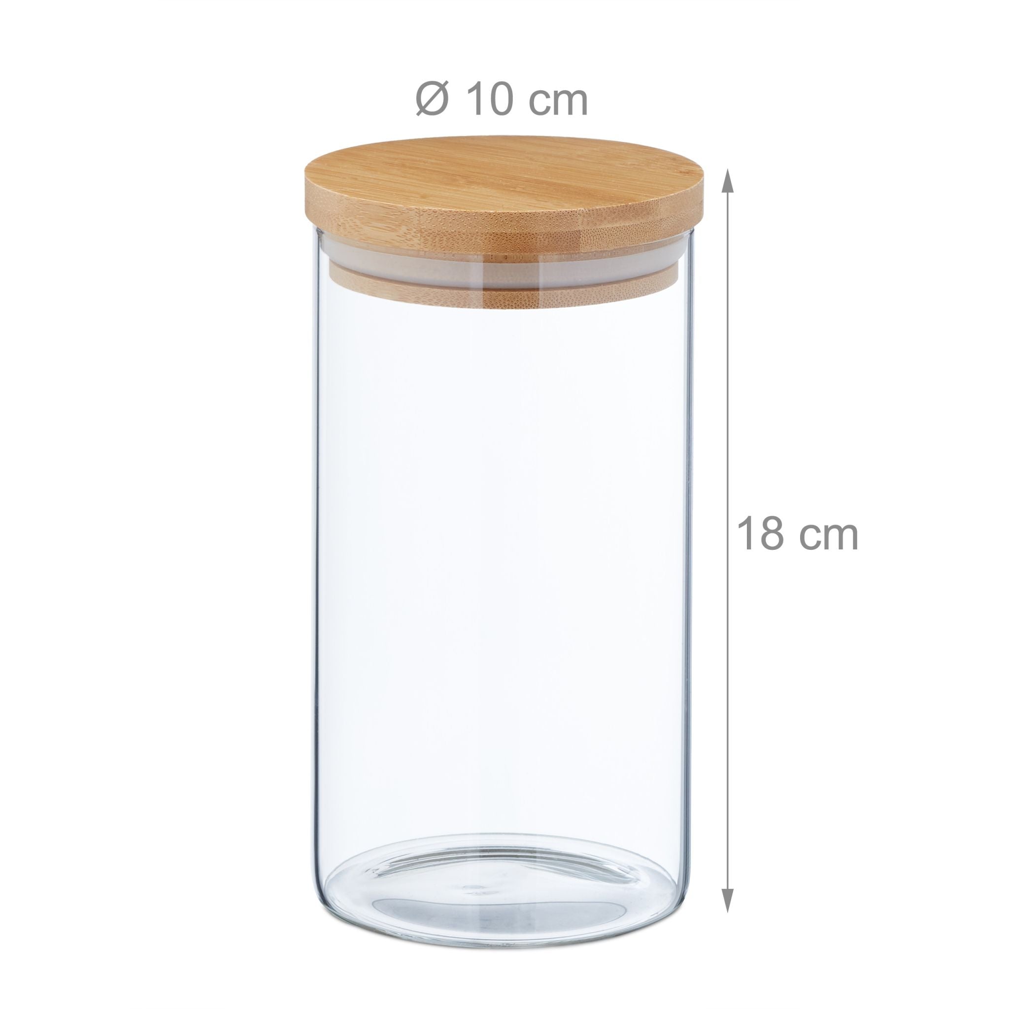 Vorratsgläser mit Deckel 1000ml 3er-Set Hellbraun-Transparent