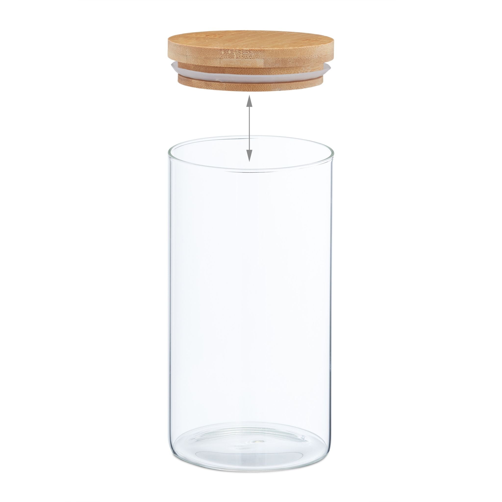 Vorratsgläser mit Deckel 1000ml 3er-Set Hellbraun-Transparent