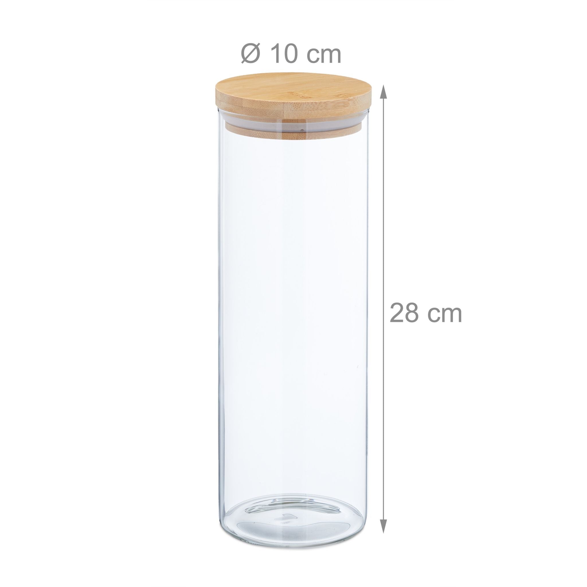 Vorratsgläser mit Deckel 1600ml 3er-Set Hellbraun-Transparent von Relaxdays
