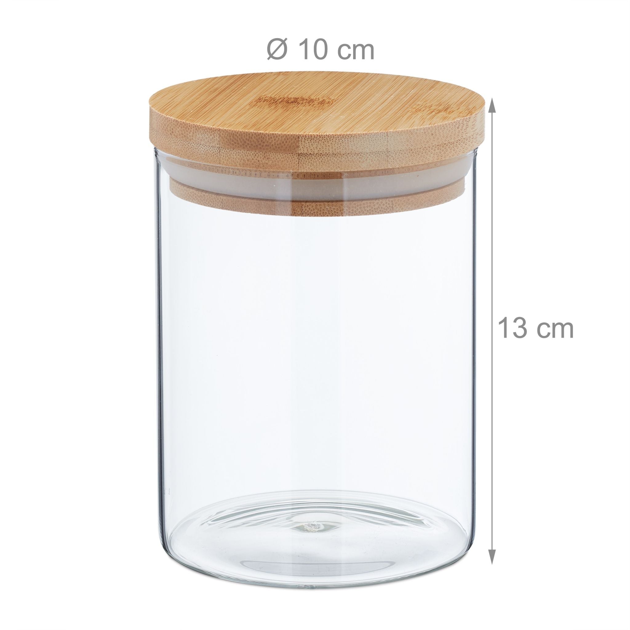 Vorratsgläser mit Deckel 650ml 3er-Set Hellbraun-Transparent