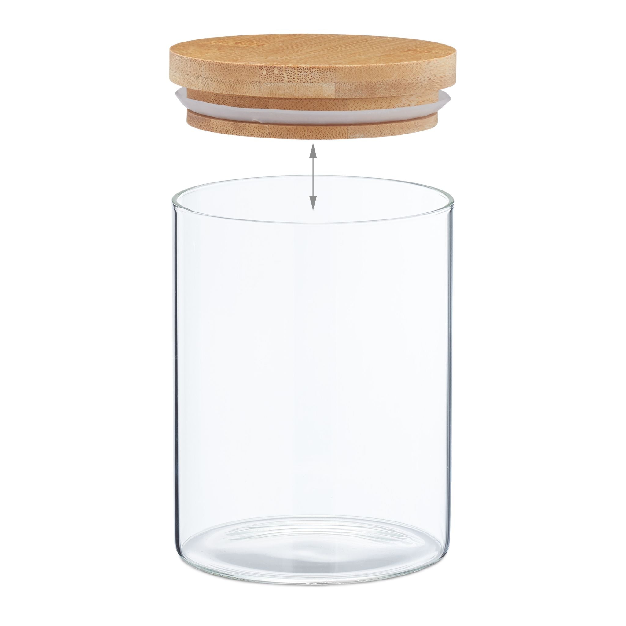 Vorratsgläser mit Deckel 650ml 3er-Set Hellbraun-Transparent