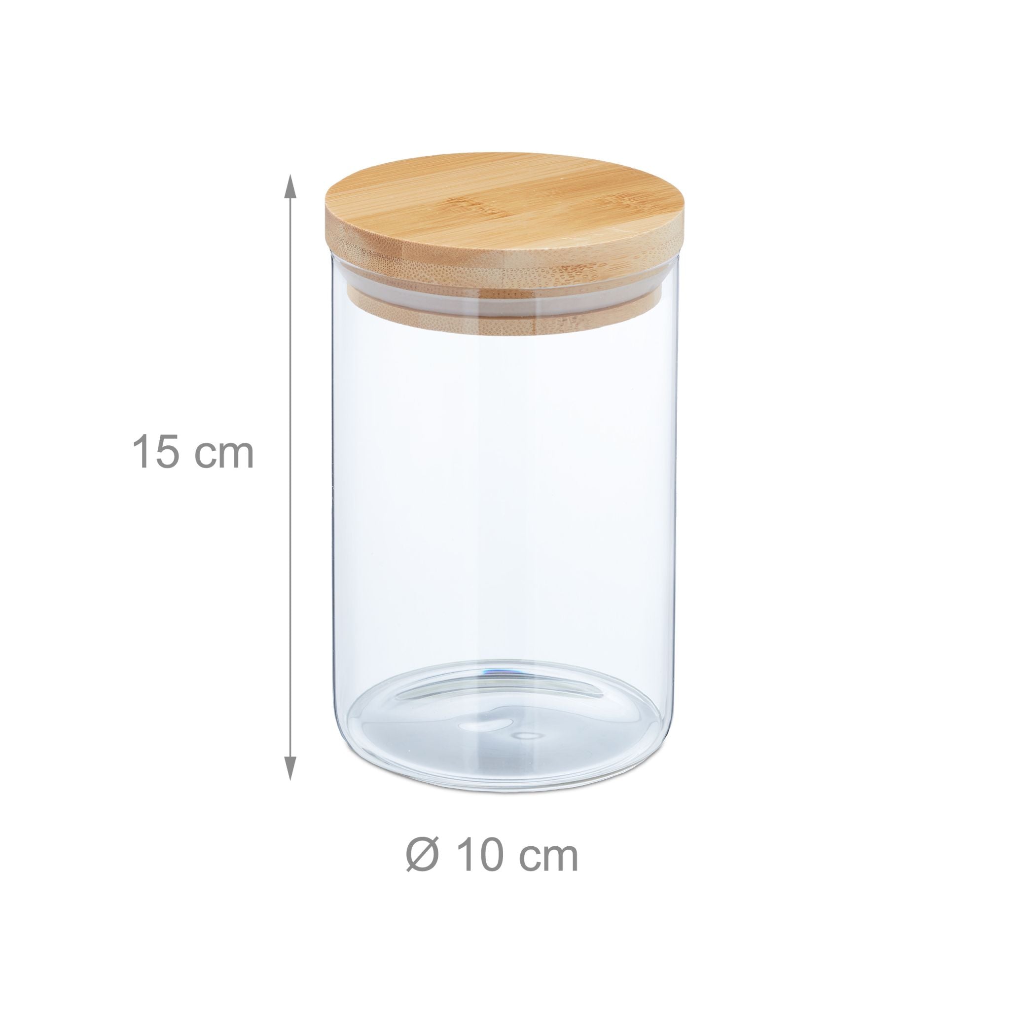 Vorratsgläser mit Deckel 800ml 3er-Set Hellbraun-Transparent