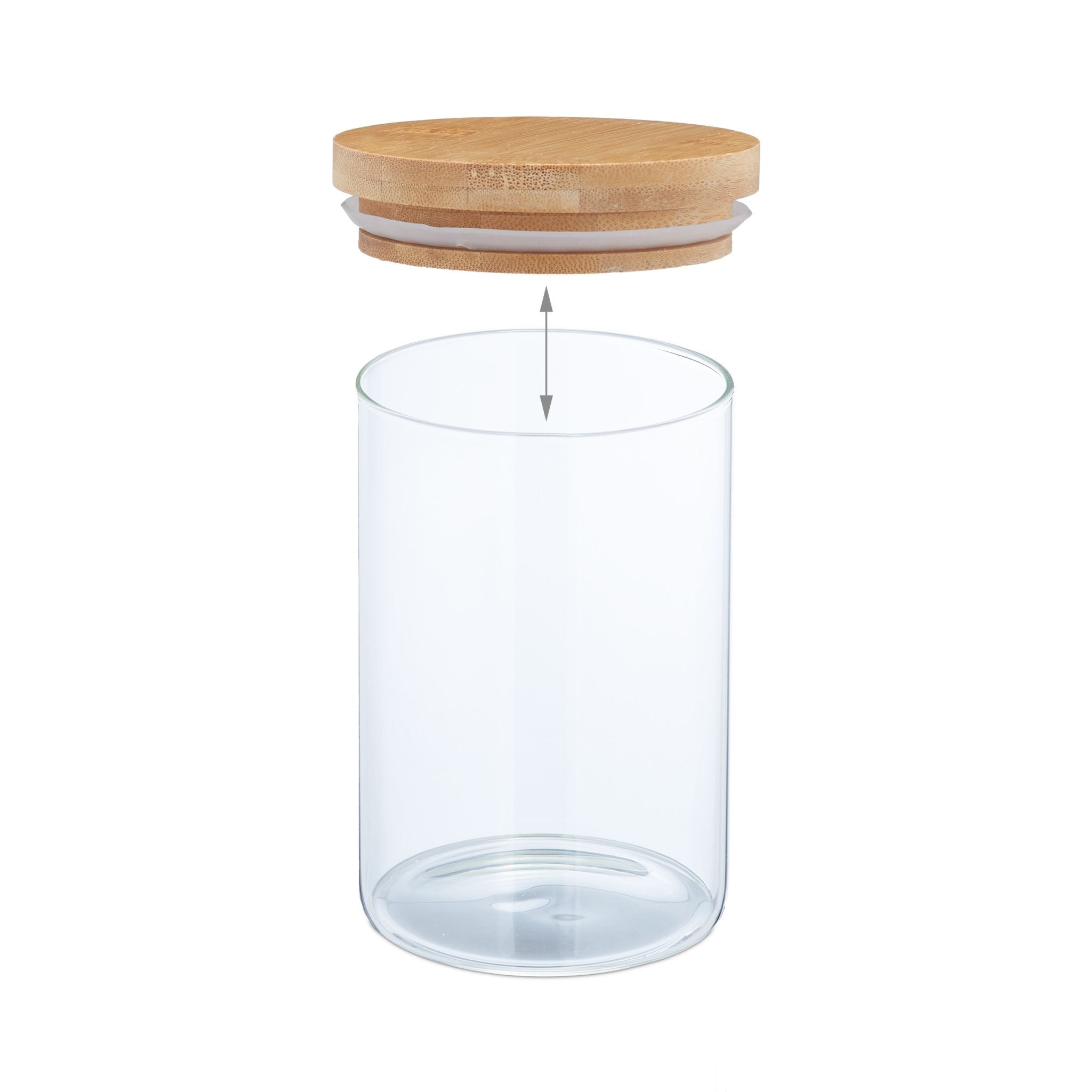 Vorratsgläser mit Deckel 800ml 3er-Set Hellbraun-Transparent