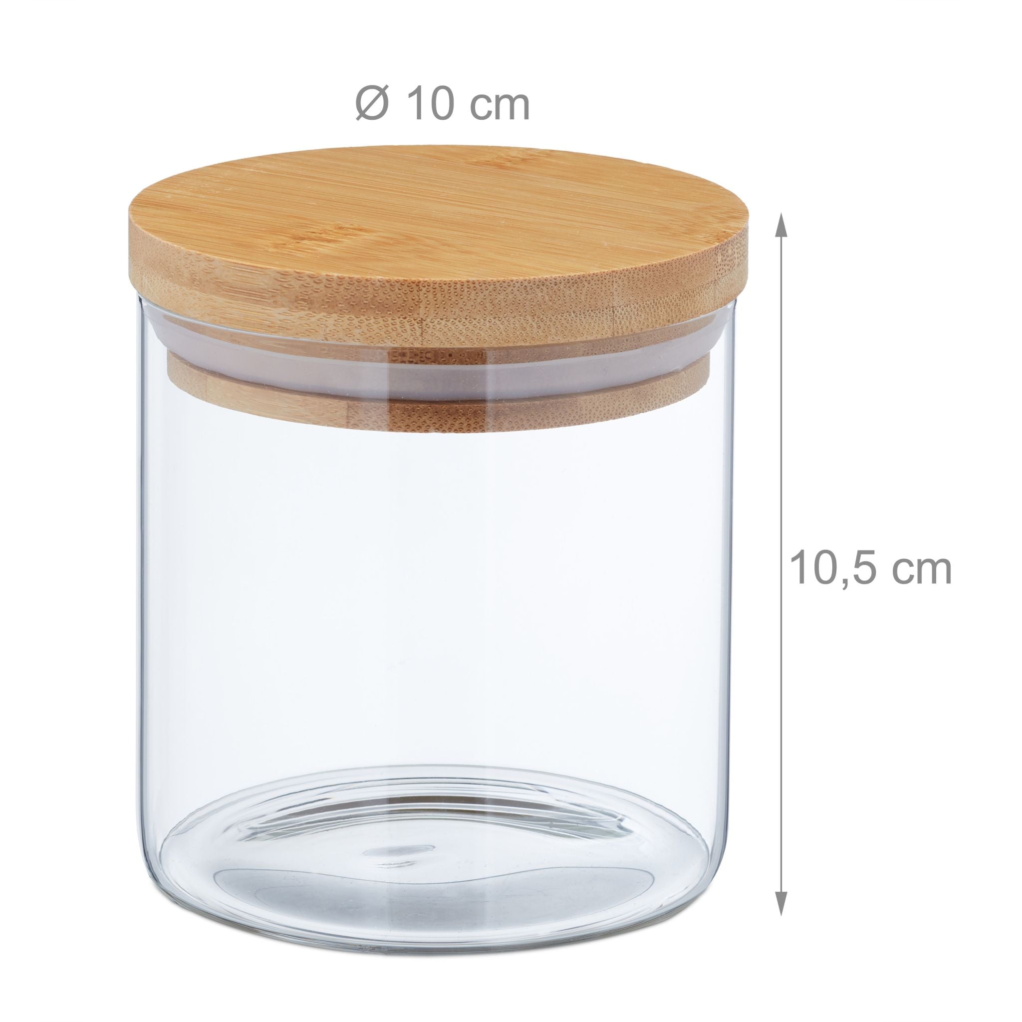 Vorratsgläser mit Deckel 500ml 9er-Set Hellbraun-Transparent