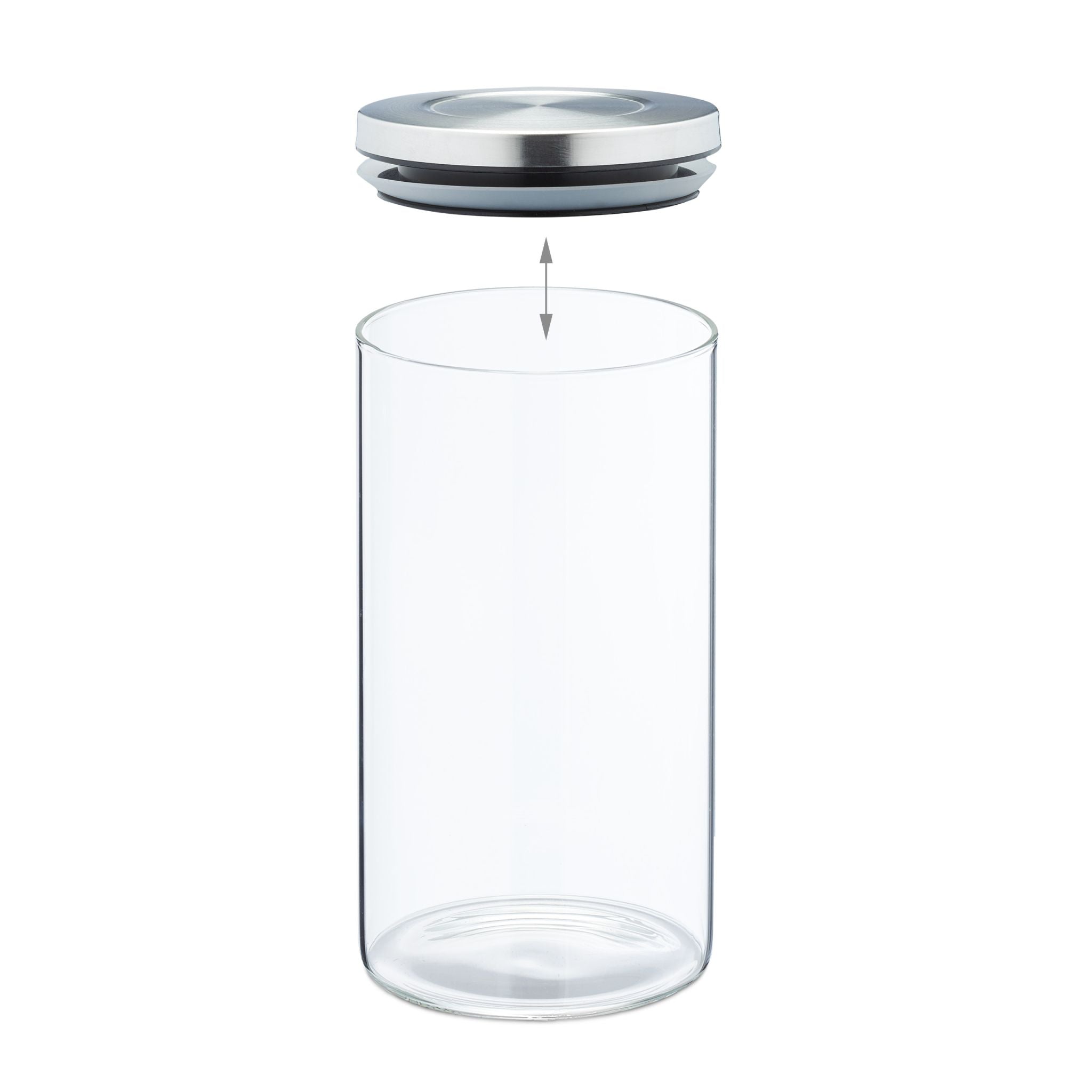 Vorratsgläser 4er-Set je 1000ml Silber-Transparent