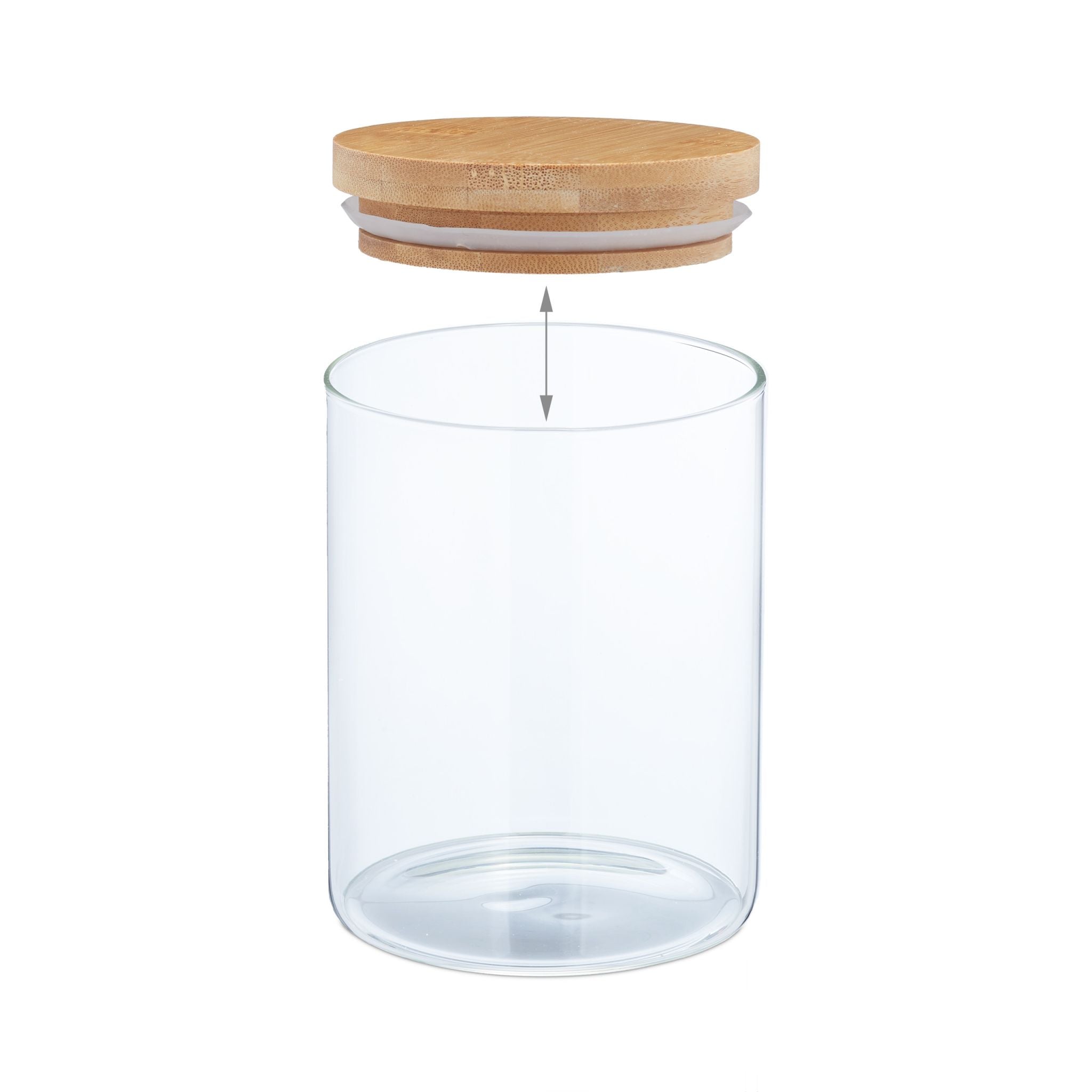Vorratsgläser mit Deckel 750ml 4er-Set Hellbraun-Transparent