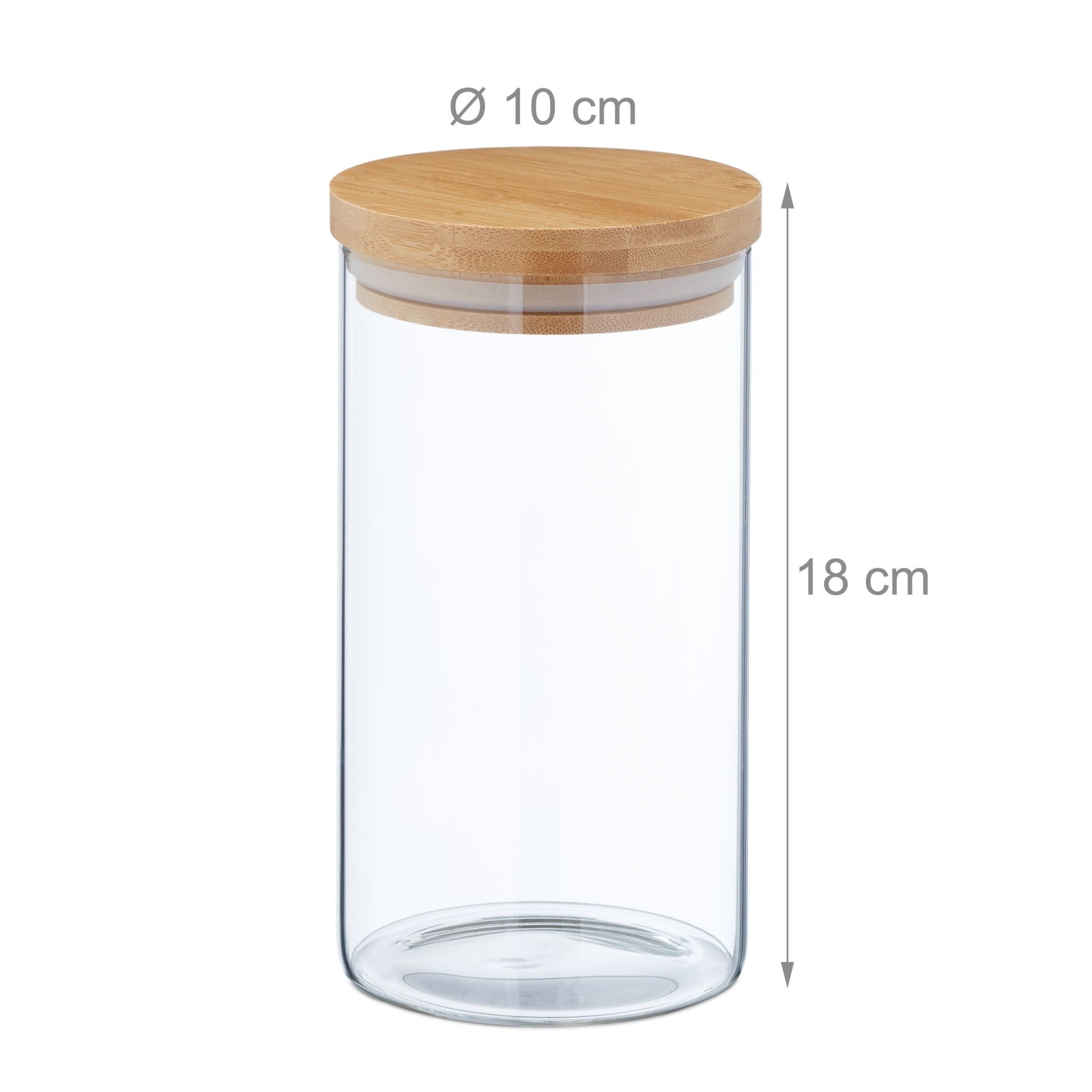 Vorratsgläser mit Deckel 4er-Set 1000ml Hellbraun-Transparent