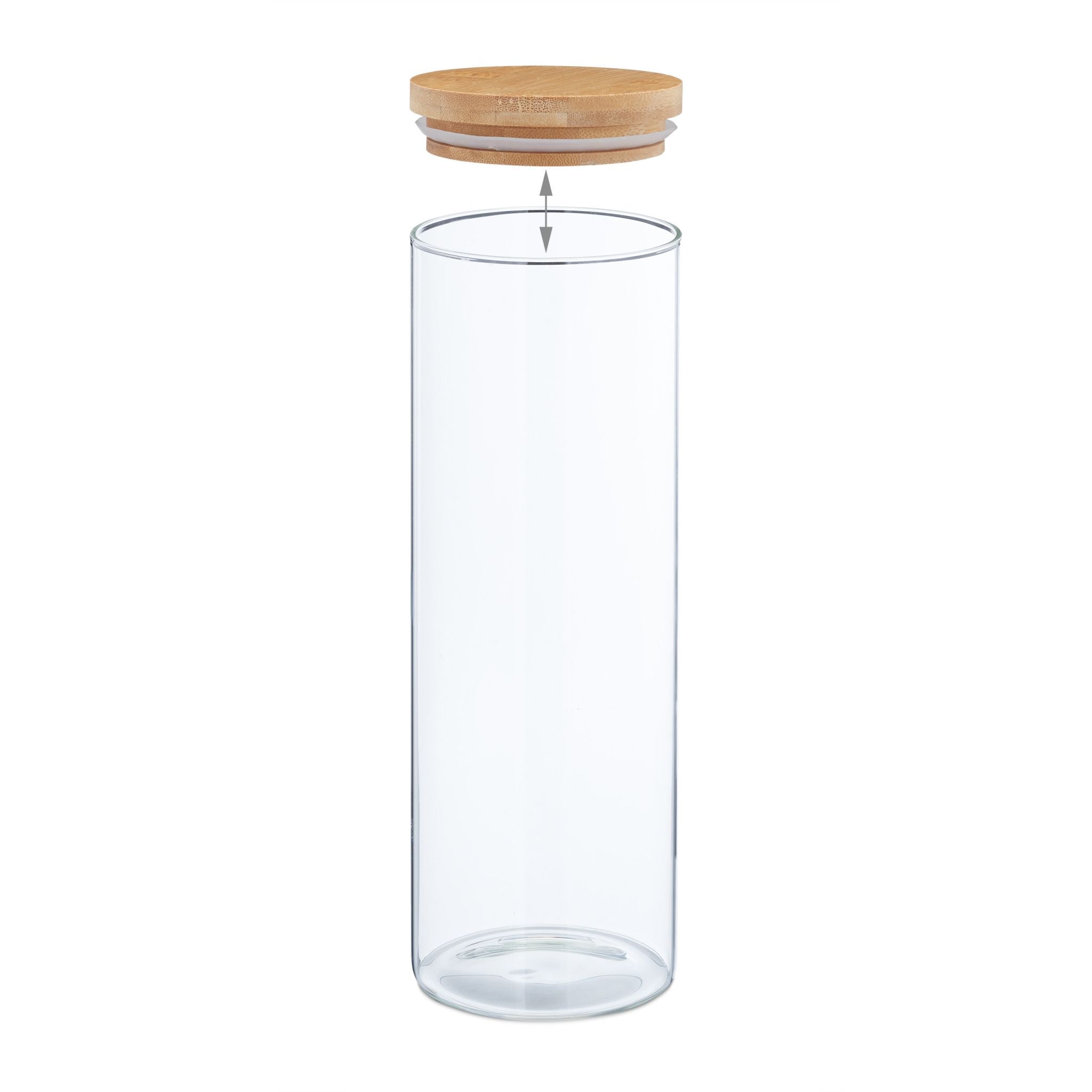 Vorratsgläser mit Deckel 1600ml 4er-Set Hellbraun-Transparent
