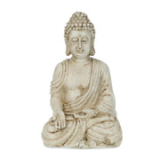 Buddha Figur sitzend 17,5cm Creme von Relaxdays