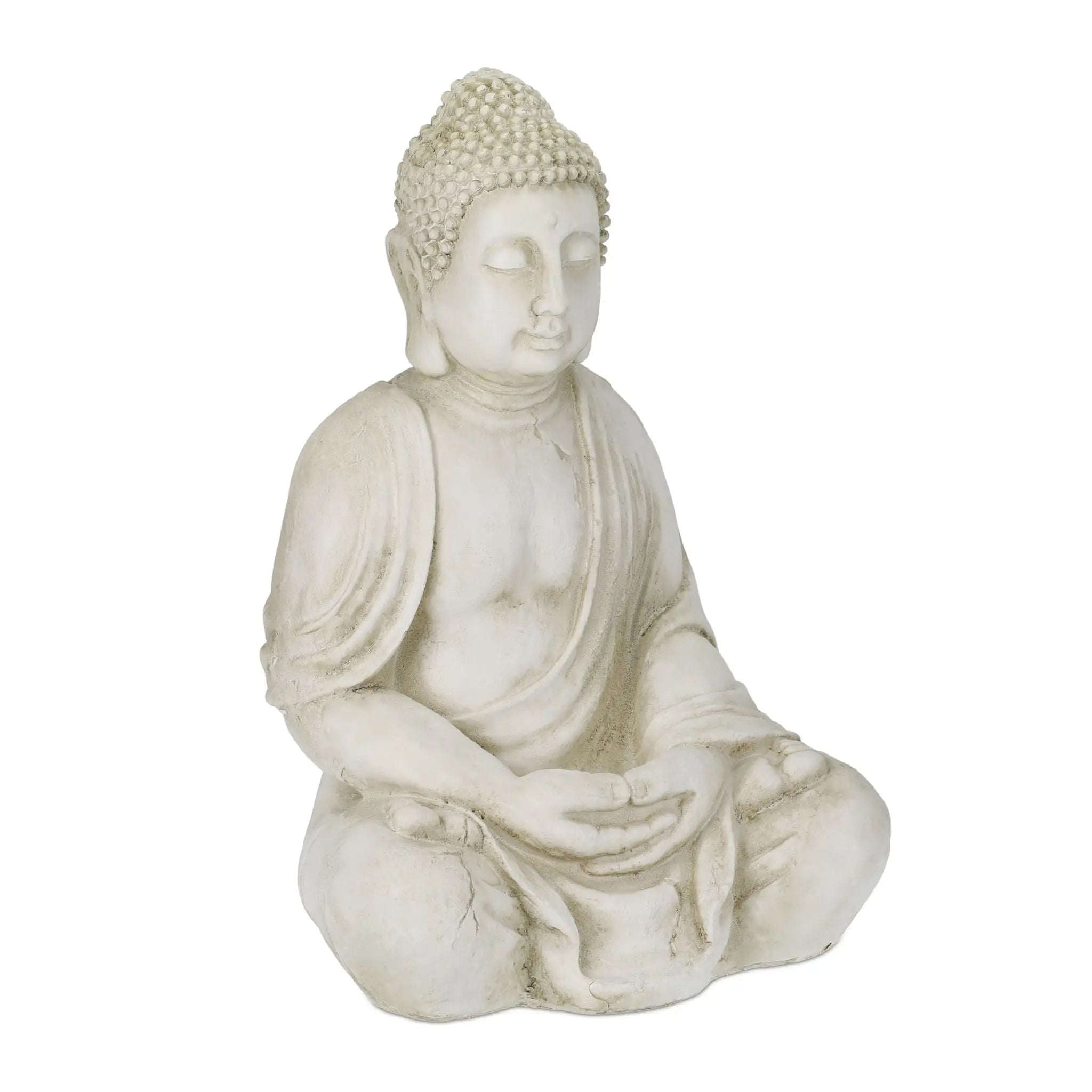 Buddha Figur 70cm Creme von Relaxdays