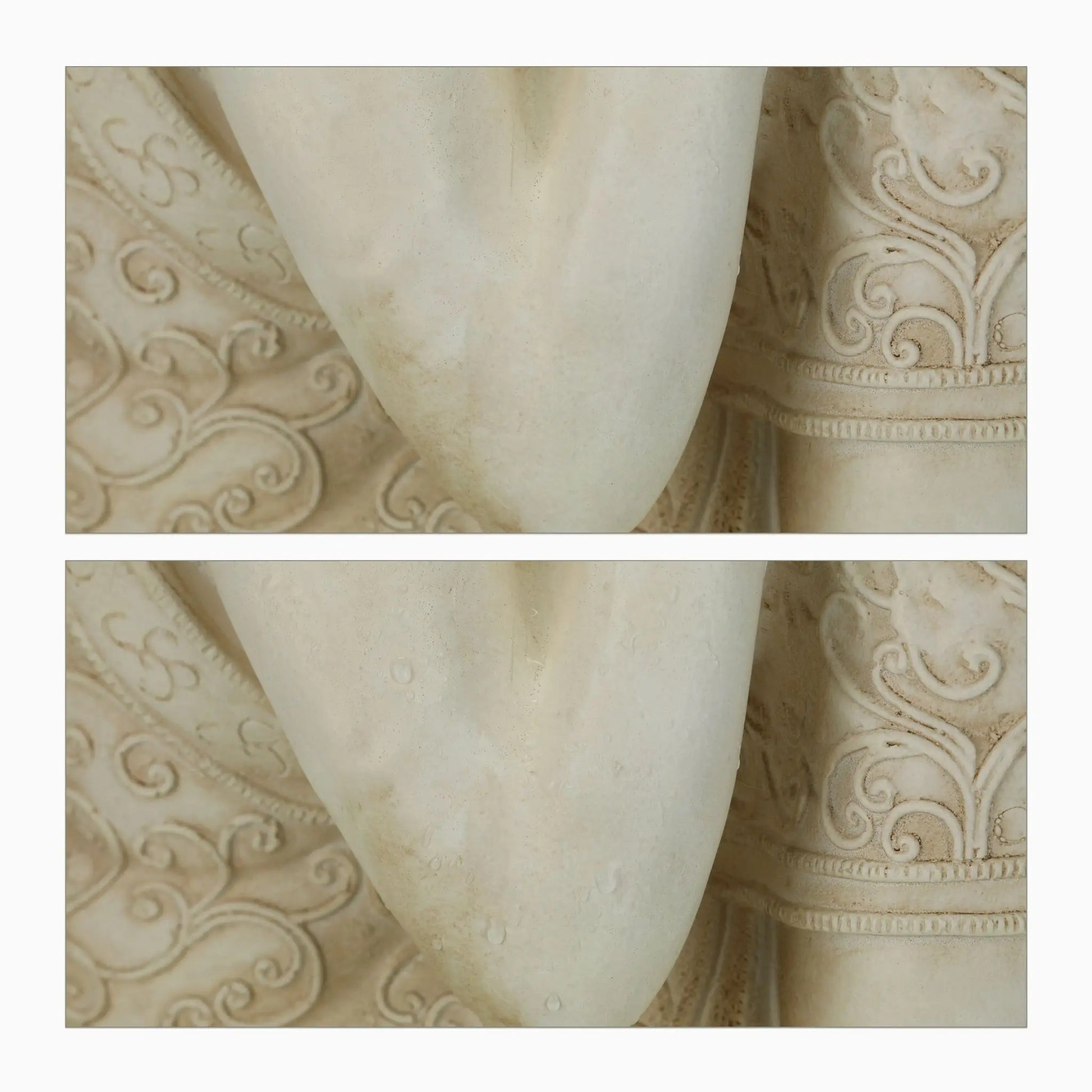 Buddha Figur 61cm Creme von Relaxdays