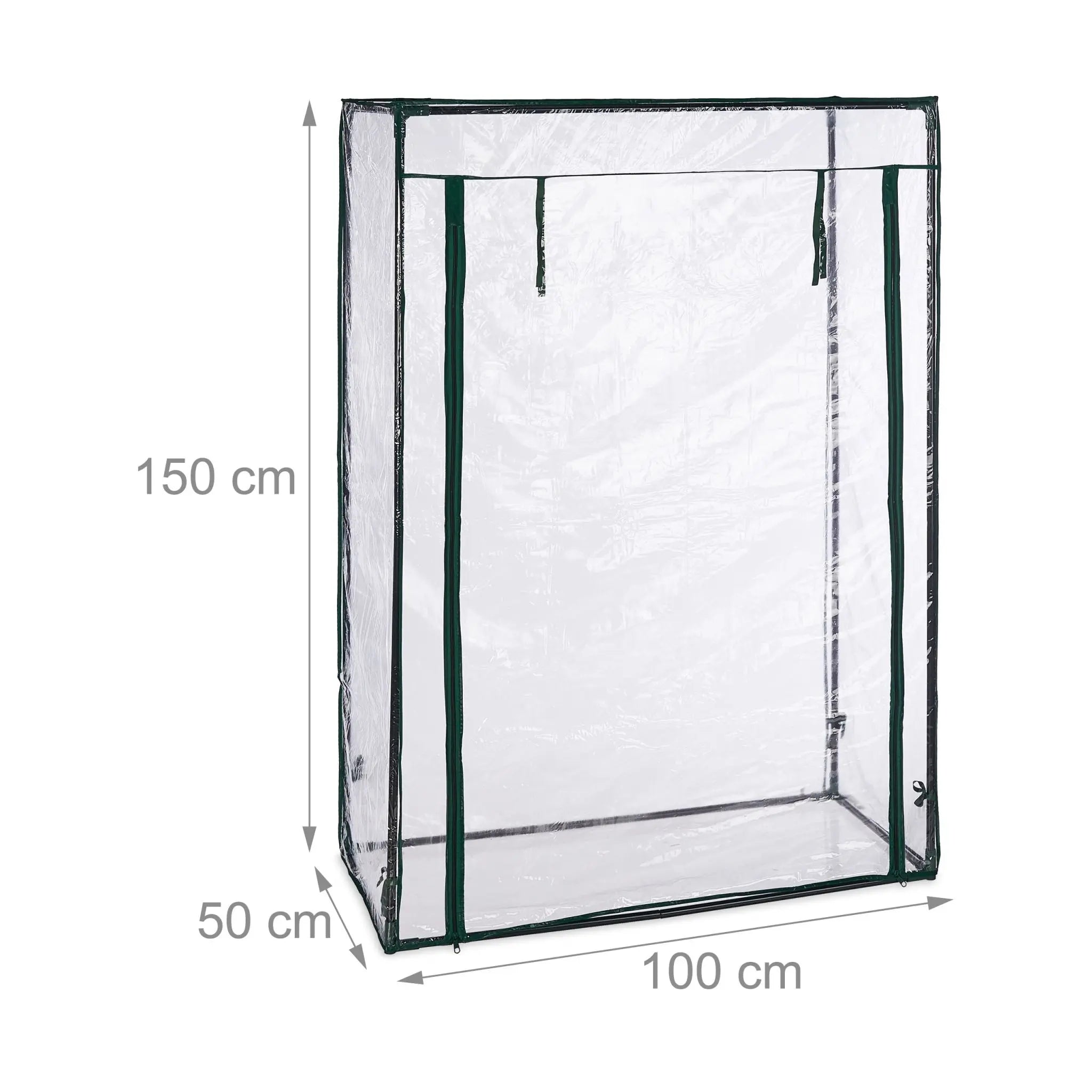 Tomatengewächshaus mit PVC-Folie Dunkelgrün-Transparent von Relaxdays