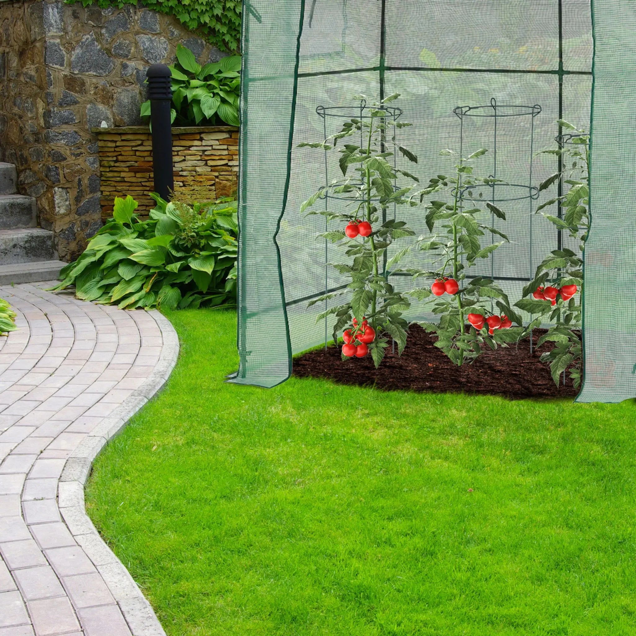 Tomatengewächshaus 197cm hoch Dunkelgrün von Relaxdays