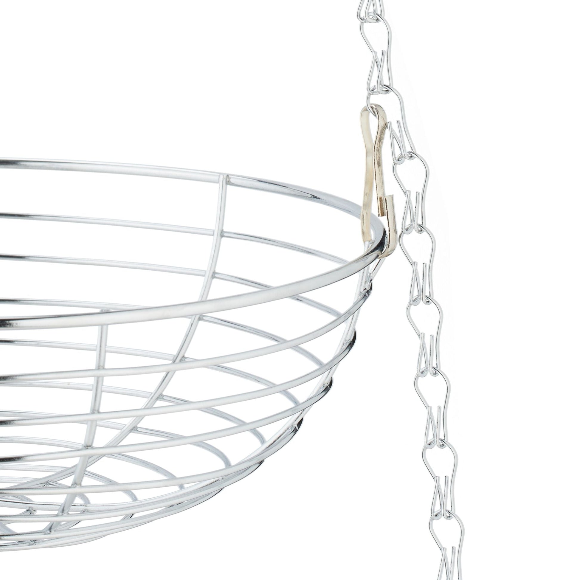 Hängender Obstkorb in Silber Silber von Relaxdays