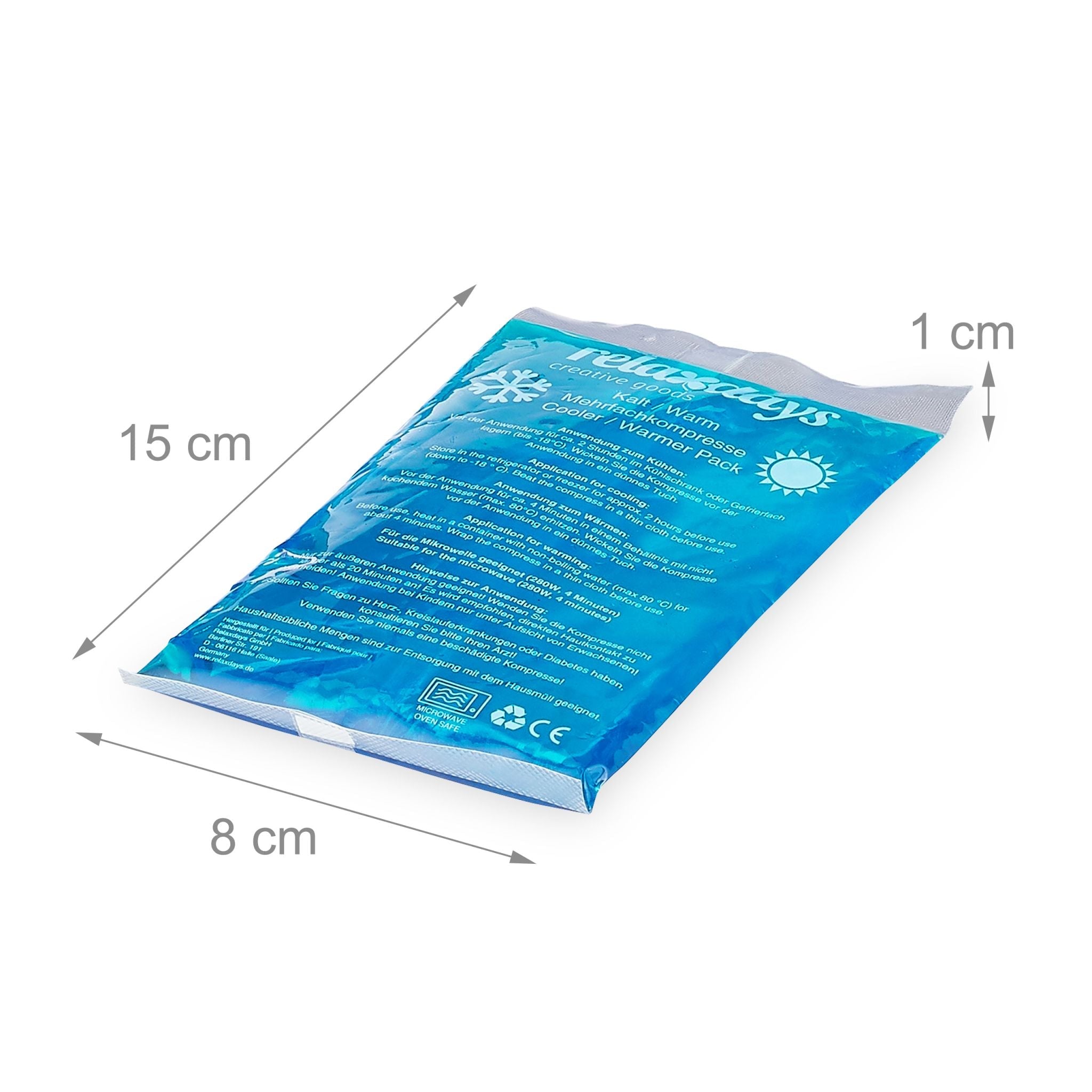 Kühlpads Rechteck 12er-Set Blau von Relaxdays