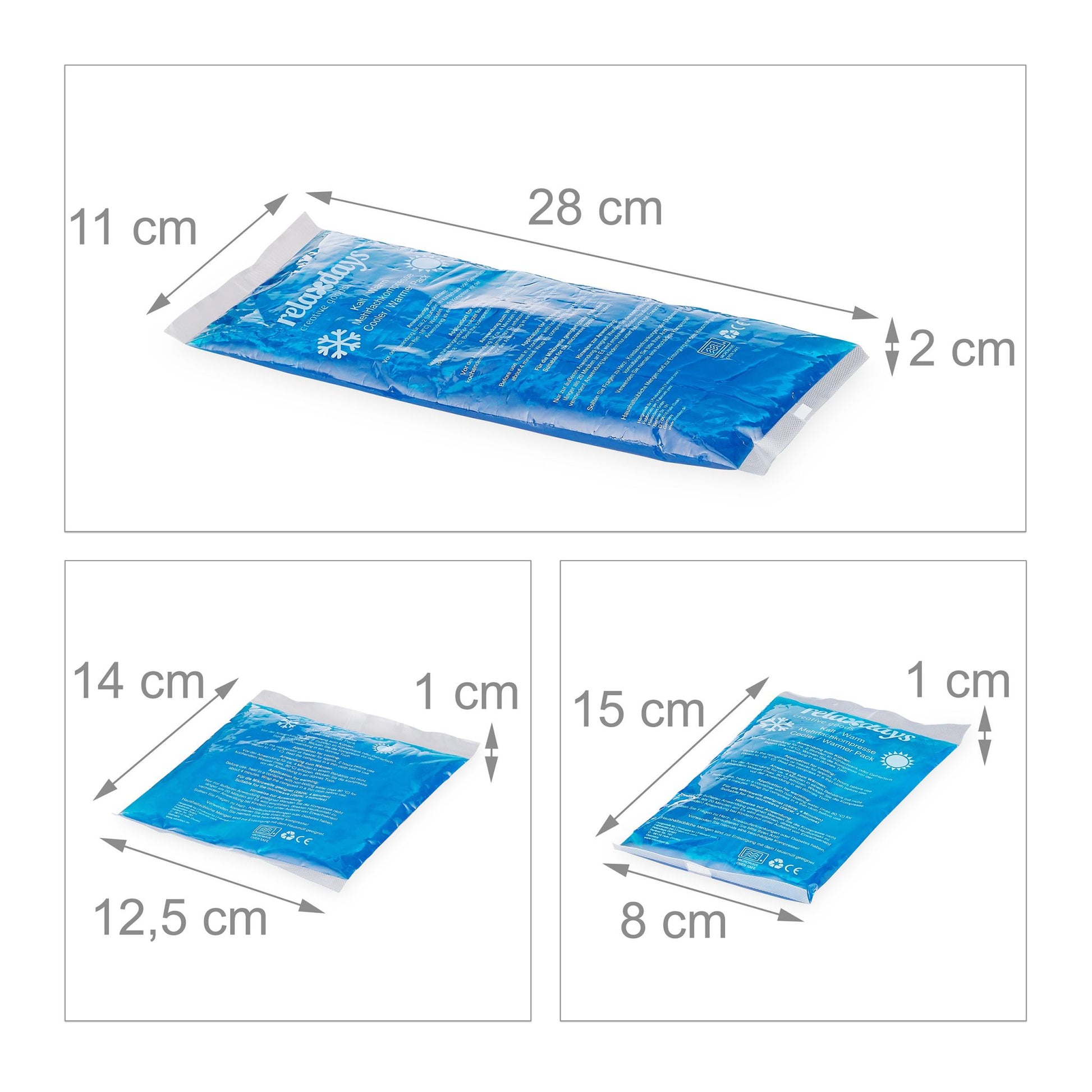 Kühlpads 4er-Set Blau von Relaxdays