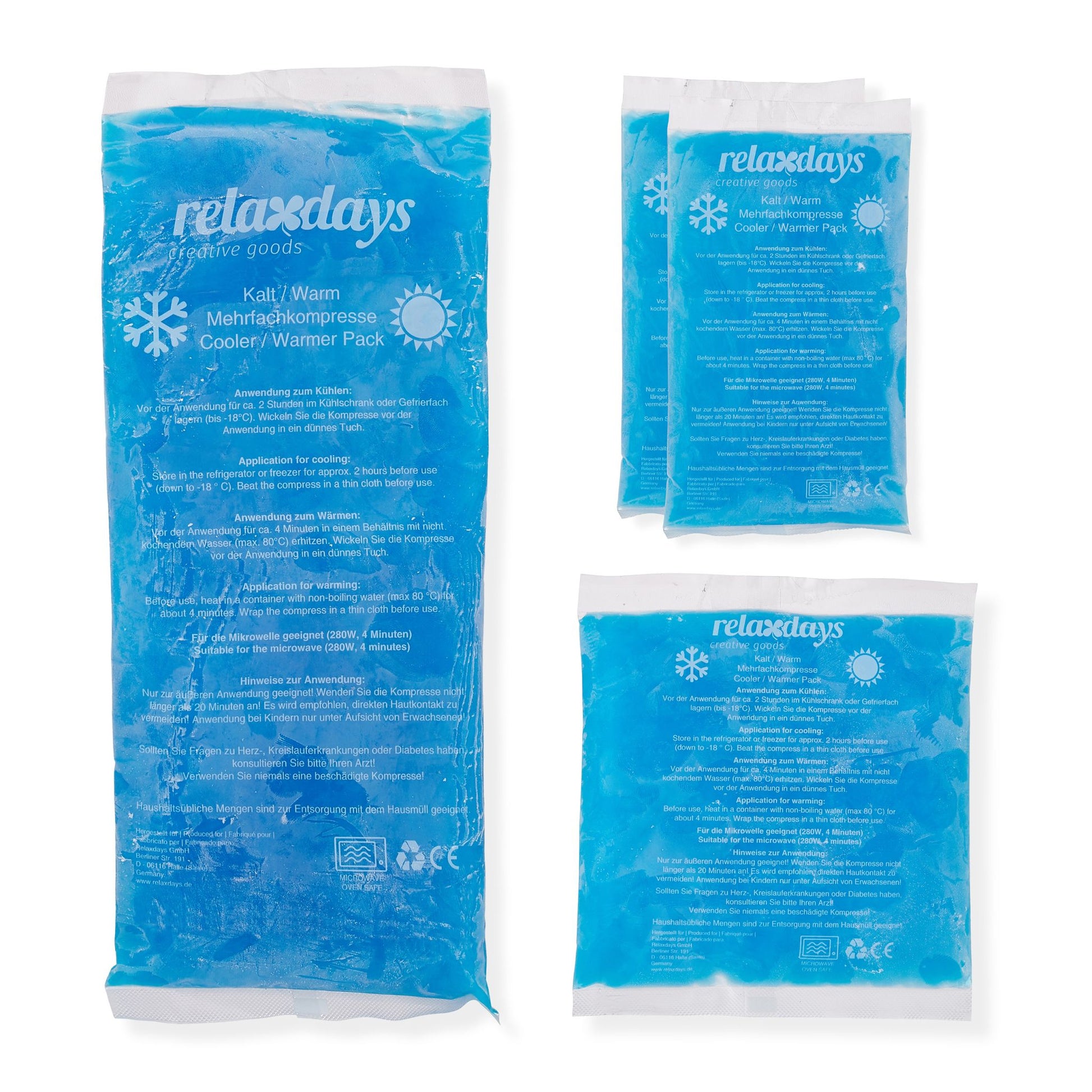 Kühlpads 4er-Set Blau von Relaxdays