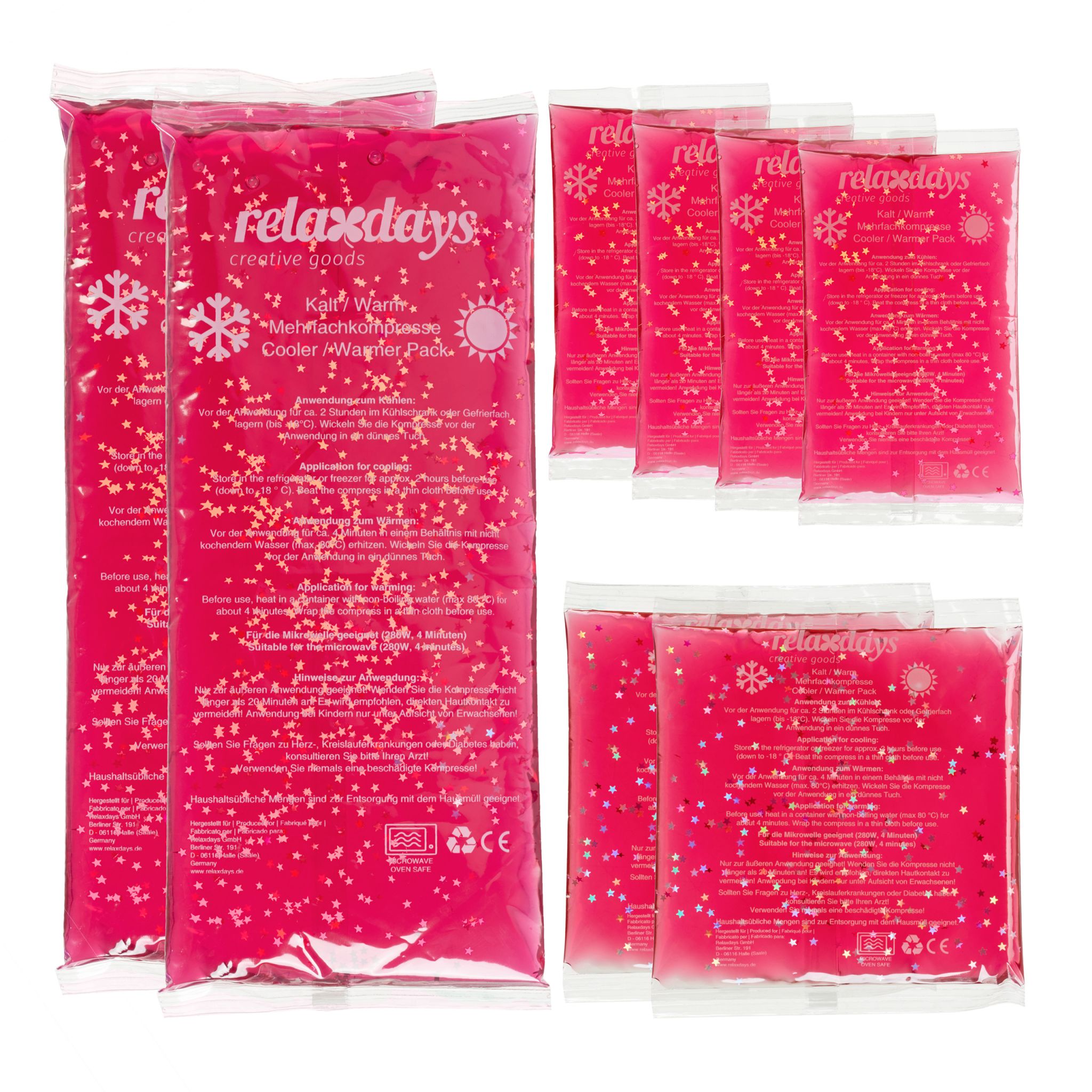 Kühlpads 8er-Set Pink von Relaxdays