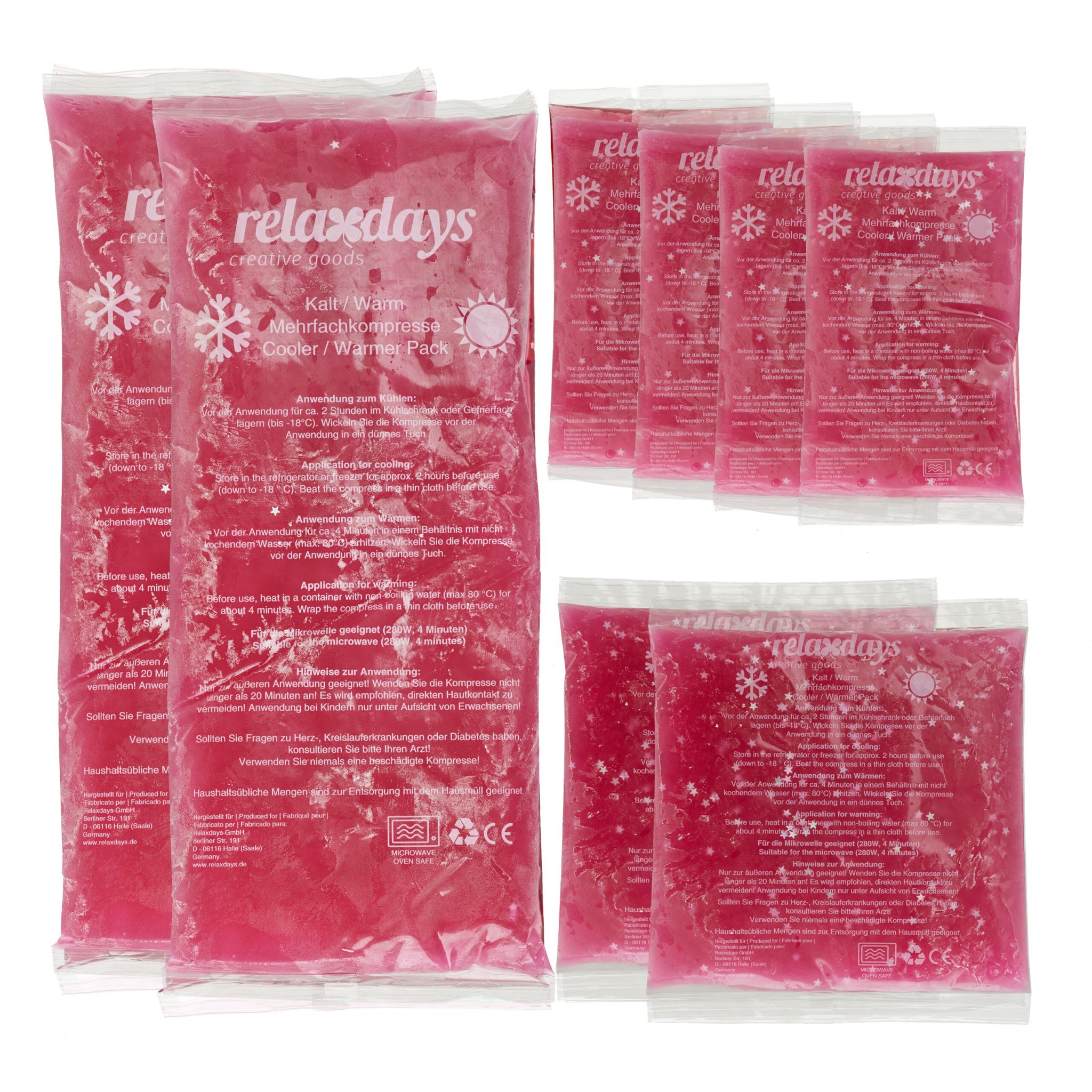 Kühlpads 8er-Set Pink von Relaxdays