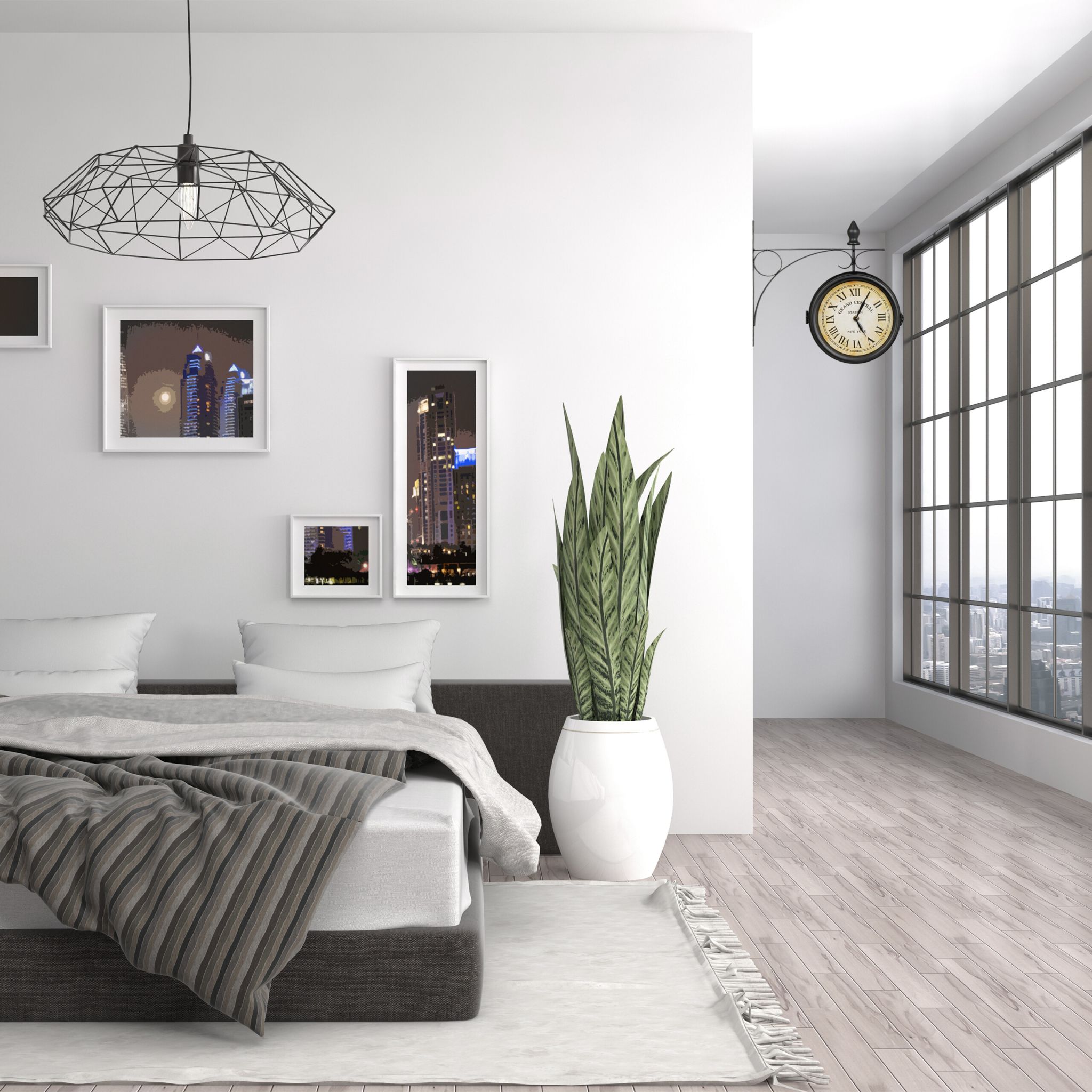 Bahnhofsuhr doppelseitig Beige-Schwarz von Relaxdays