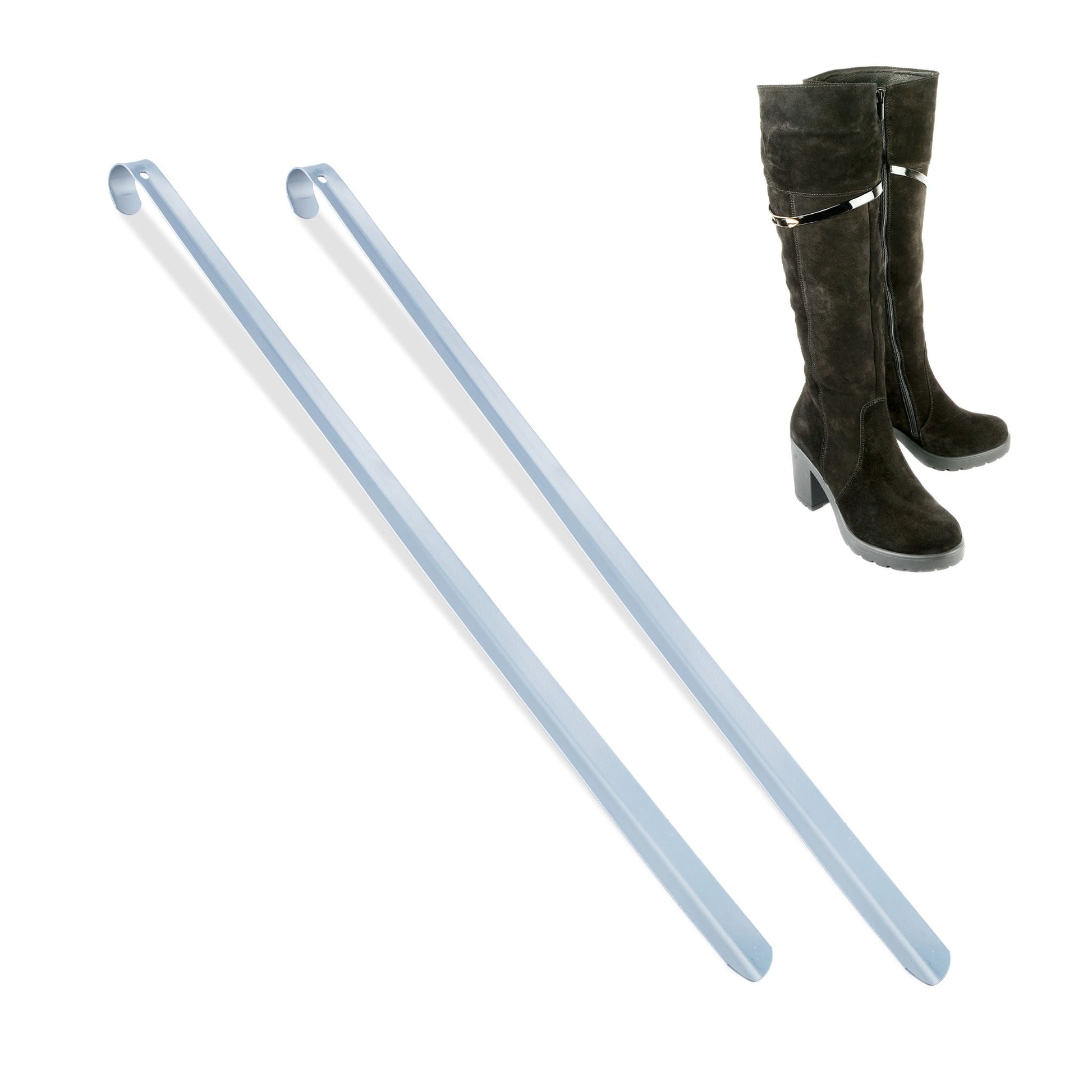 Schuhlöffel 70cm 2er-Set Silber von Relaxdays