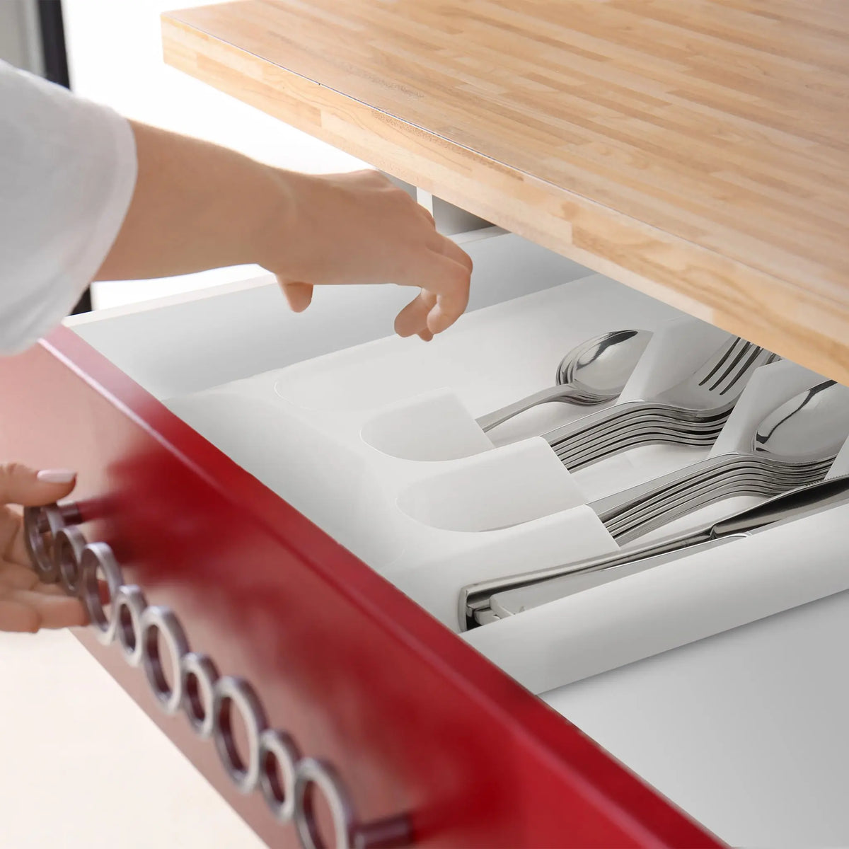 Besteckkasten 2er-Set Weiss von Relaxdays