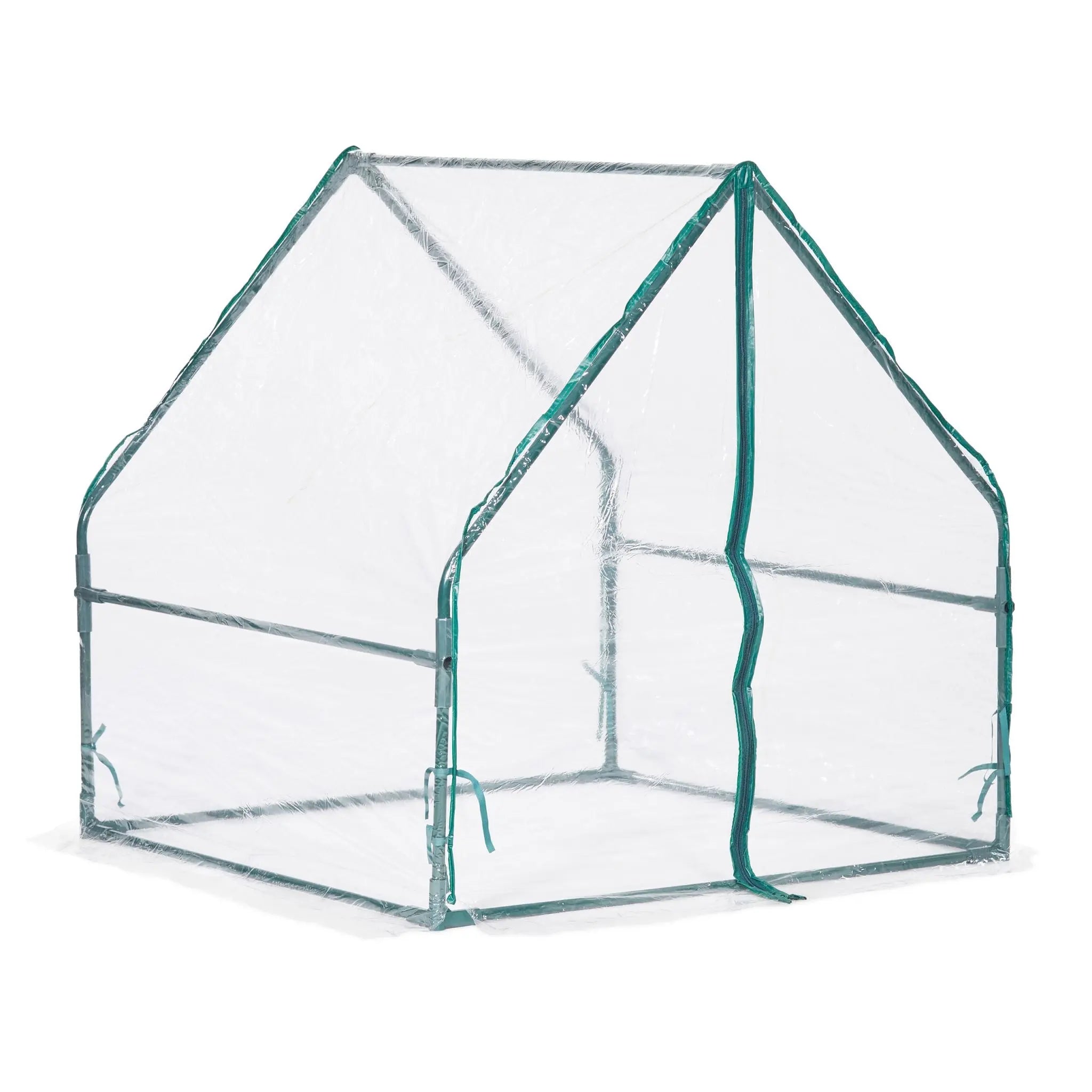 Folienfrühbeet PVC mit Tür Dunkelgrün-Transparent von Relaxdays