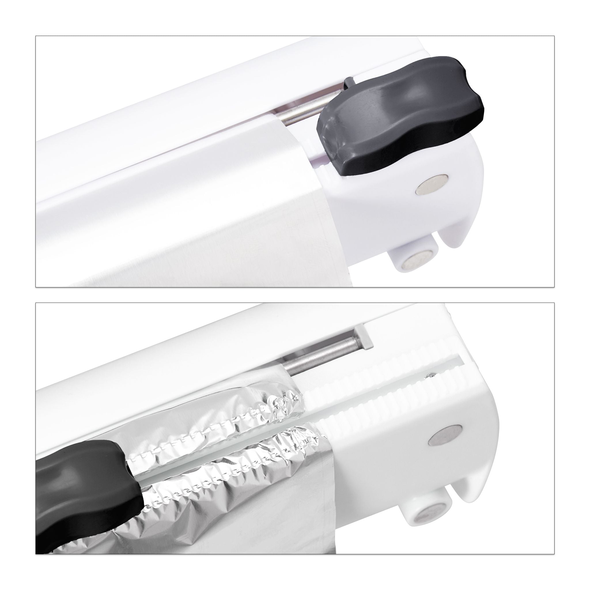 Folienschneider 2er-Set magnetisch Weiss-Schwarz-Transparent von Relaxdays