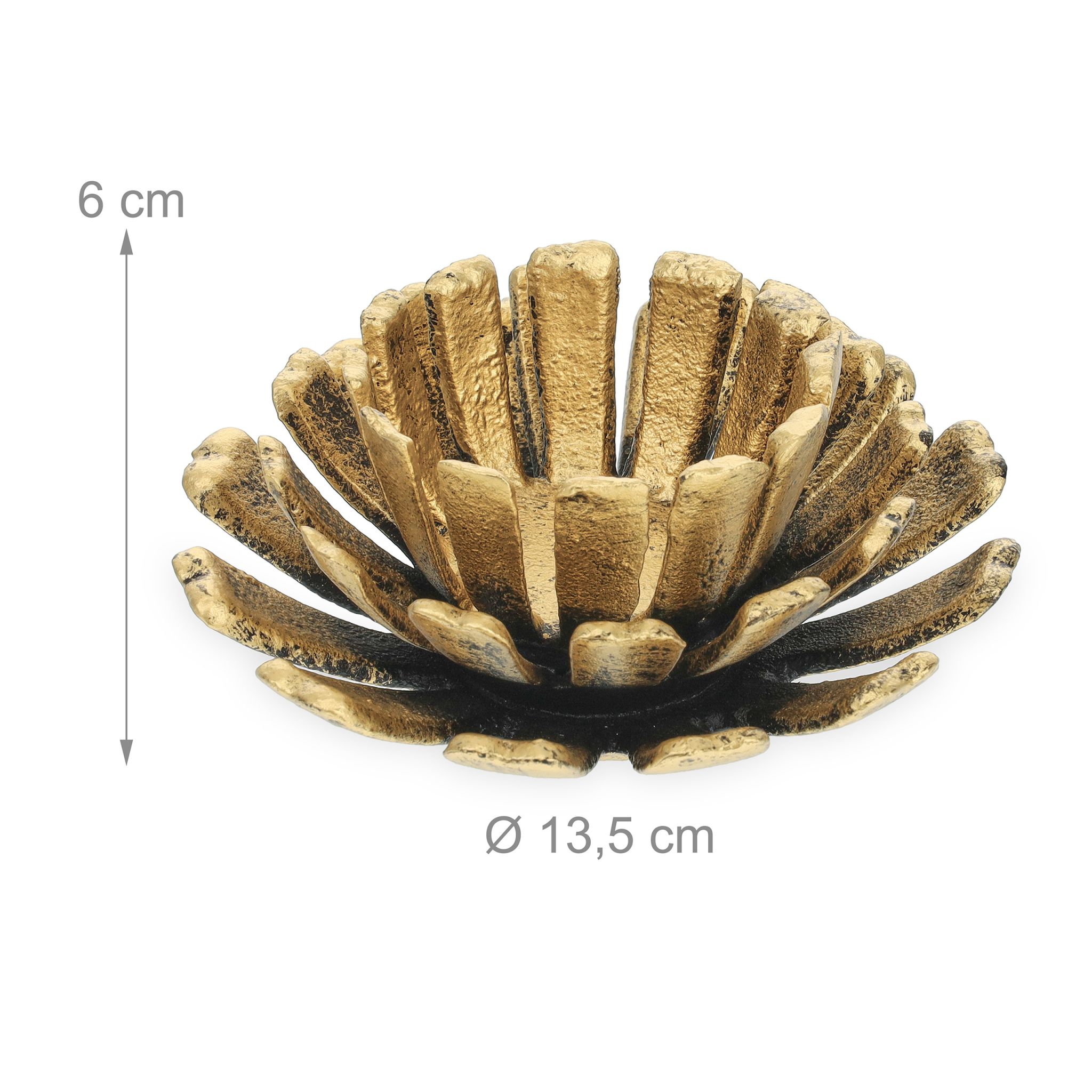 Teelichthalter Blumenform 2er-Set Gold von Relaxdays
