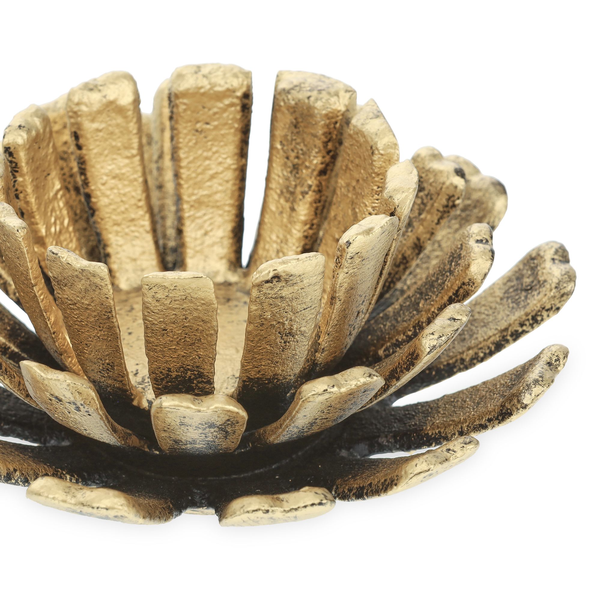Teelichthalter Blumenform 2er-Set Gold von Relaxdays