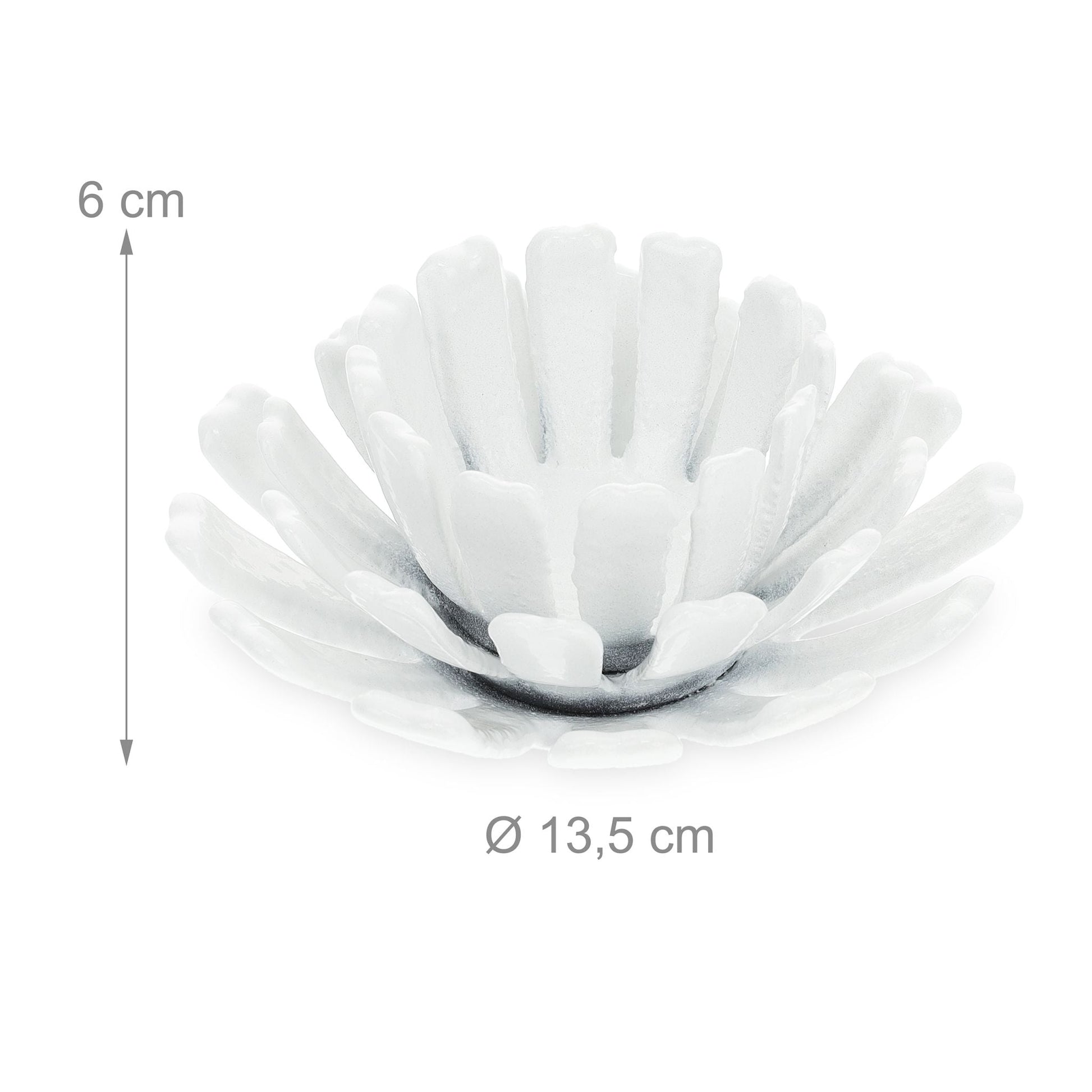Teelichthalter Blumenform 2er-Set Weiss von Relaxdays