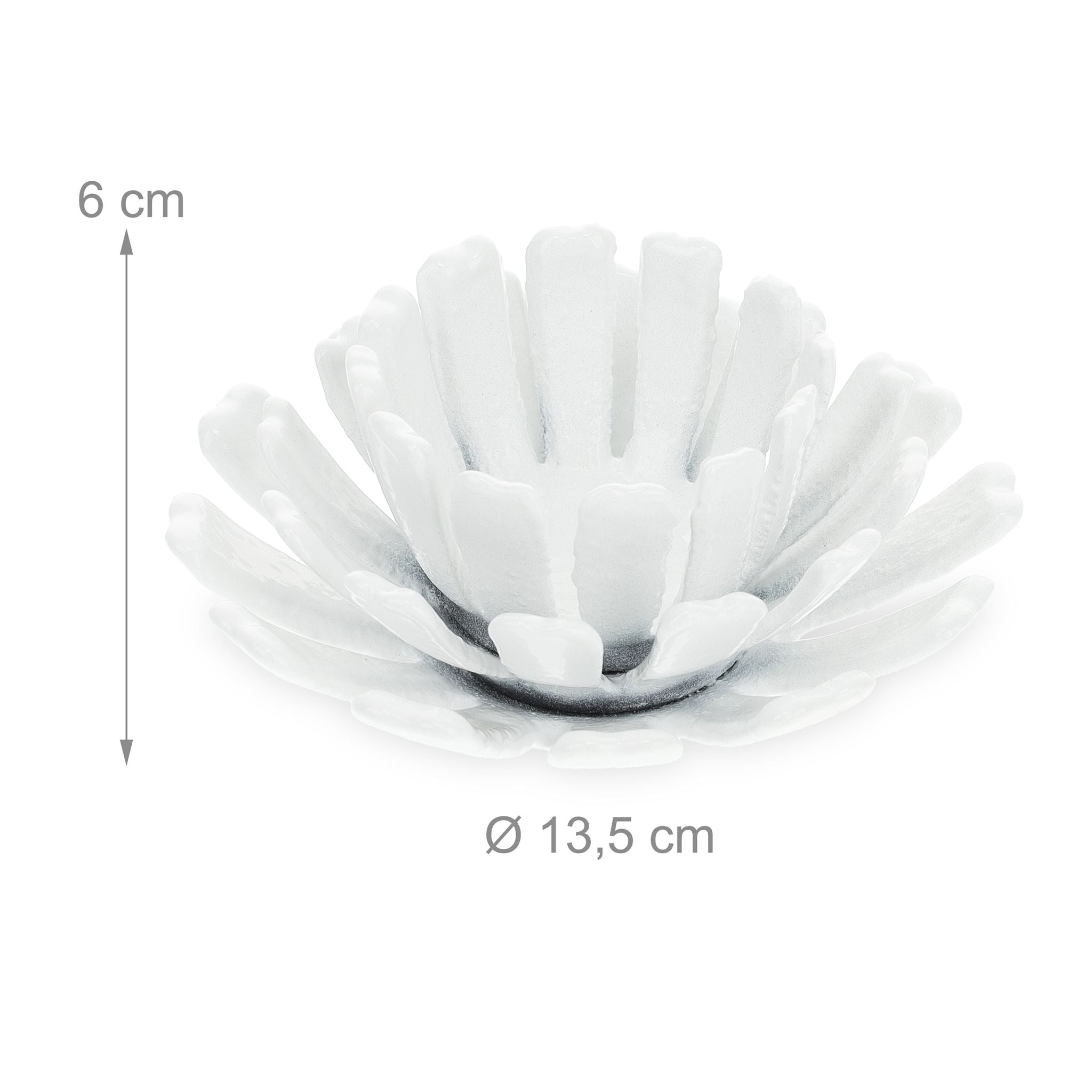 Teelichthalter Blumenform 2er-Set Weiss von Relaxdays