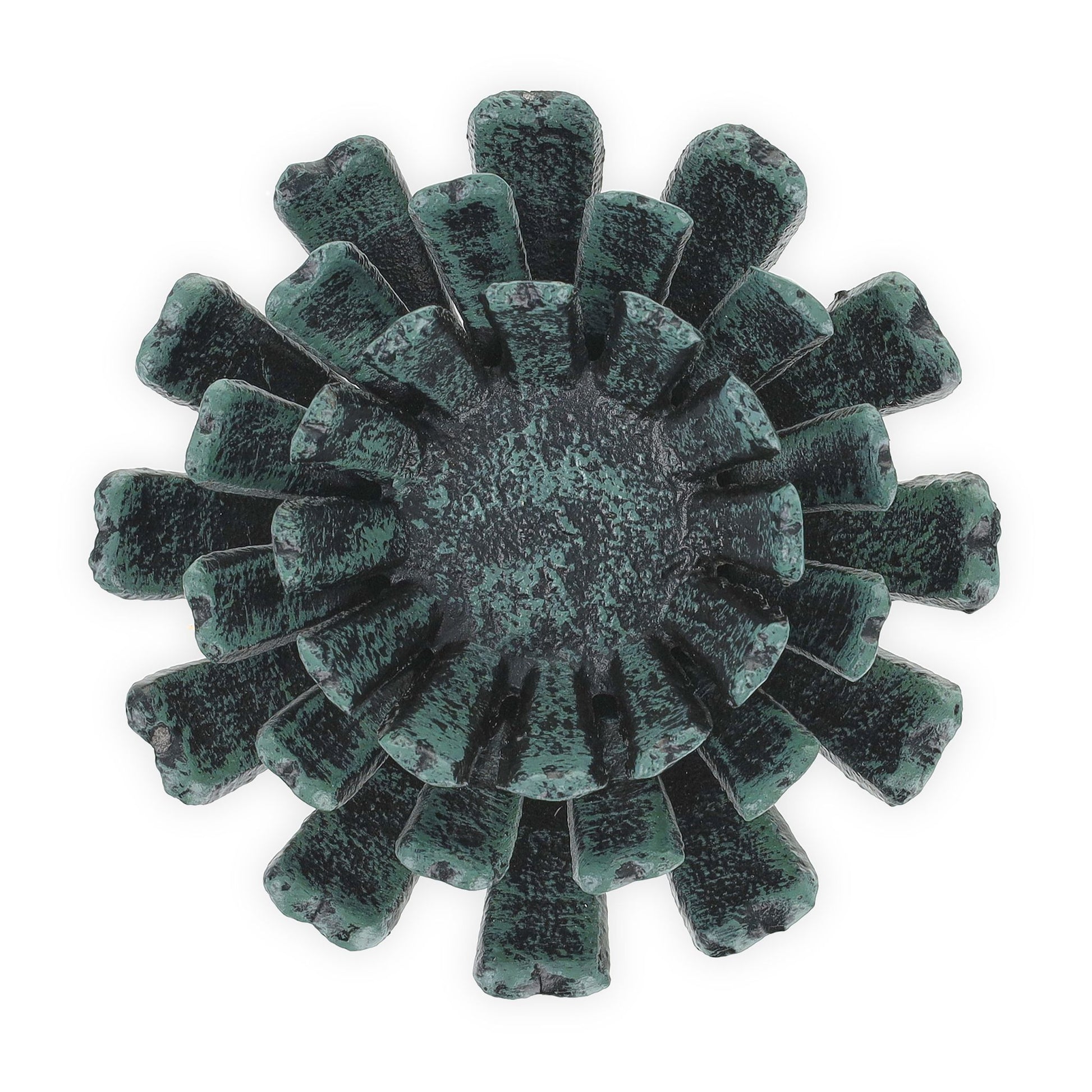 Teelichthalter Blumenform 2er-Set Dunkelgrün-Schwarz von Relaxdays