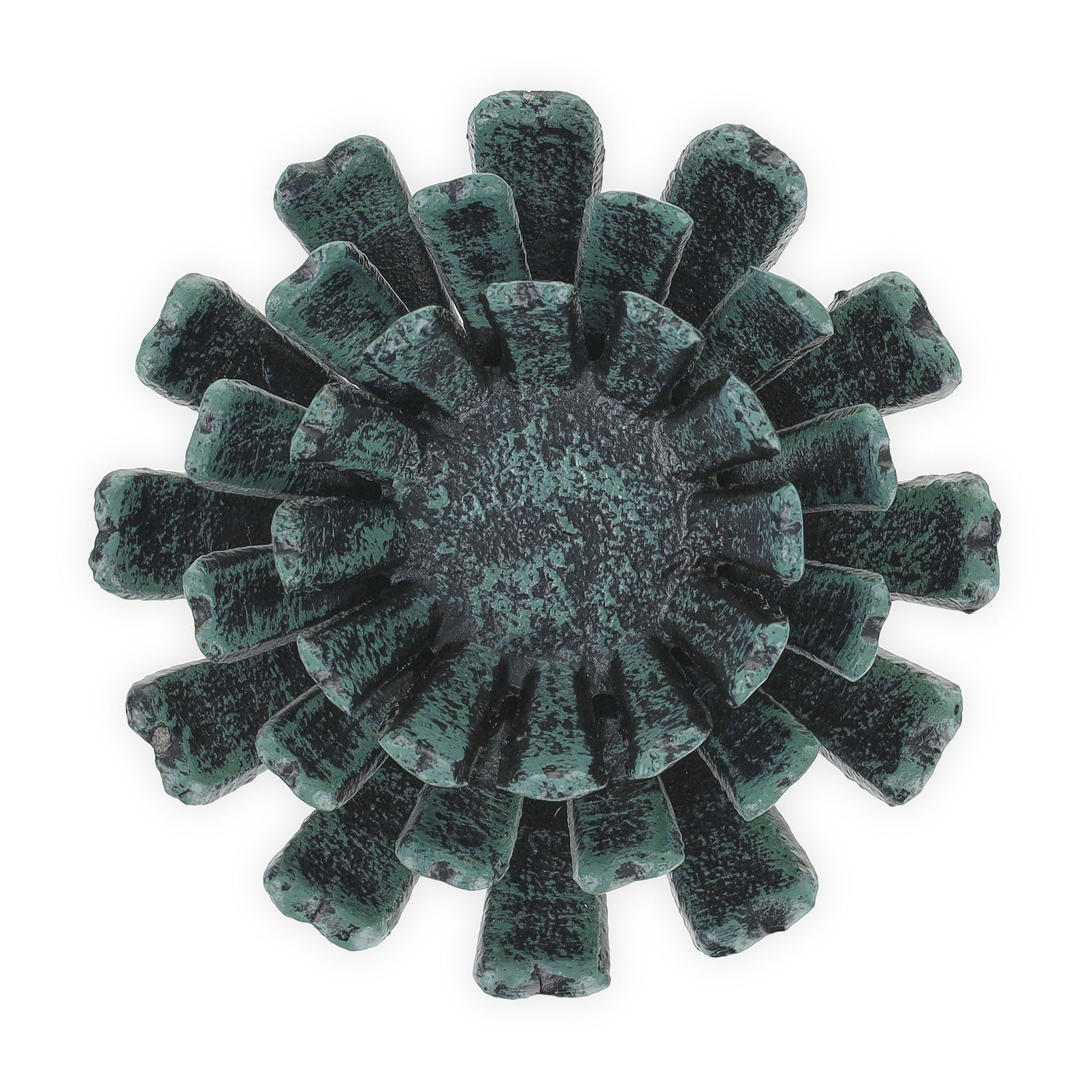 Teelichthalter Blumenform 2er-Set Dunkelgrün-Schwarz von Relaxdays