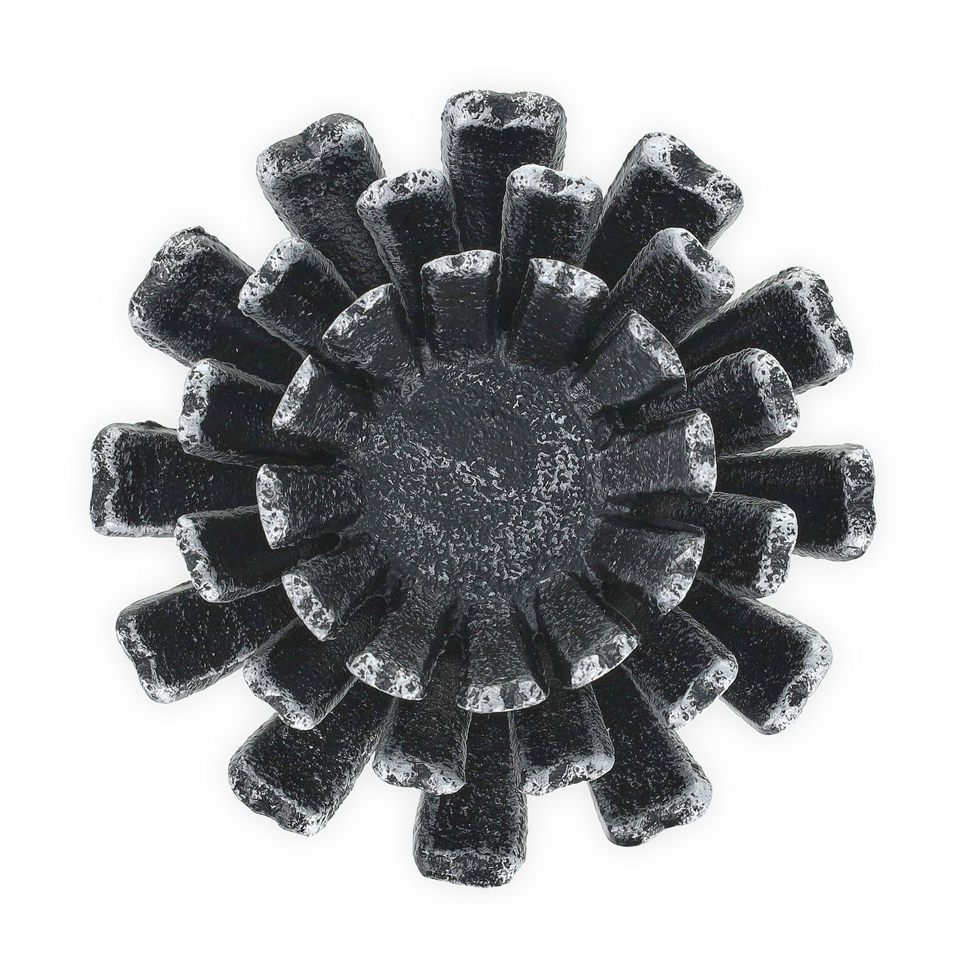 Teelichthalter Blumenform 2er-Set Schwarz-Silber von Relaxdays