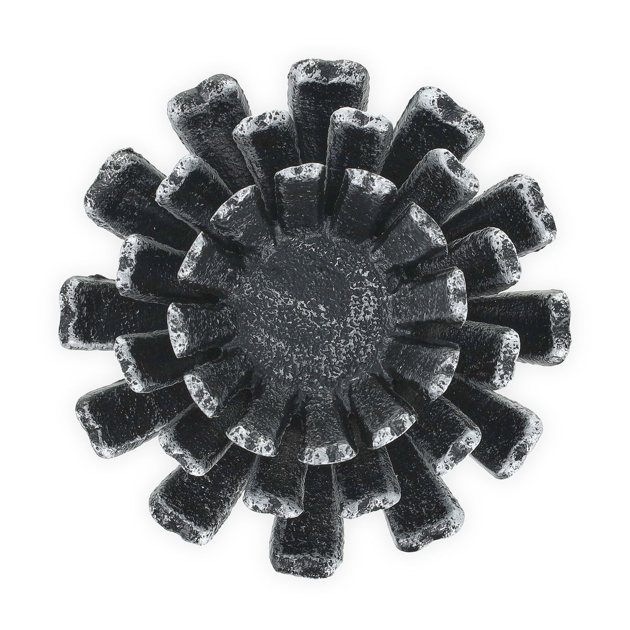 Teelichthalter Blumenform 2er-Set Schwarz-Silber von Relaxdays