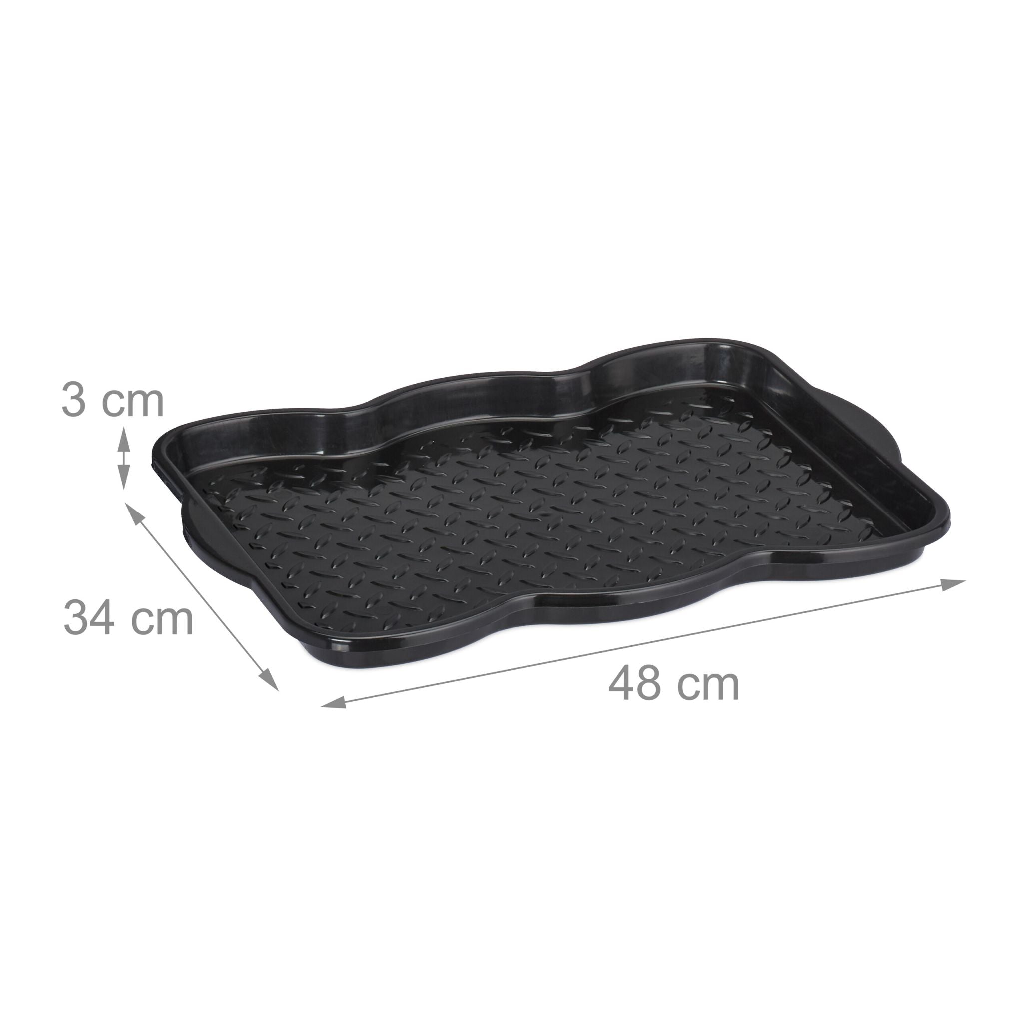 Schuhabtropfschale für 2 Paar 3er-Set Schwarz von Relaxdays