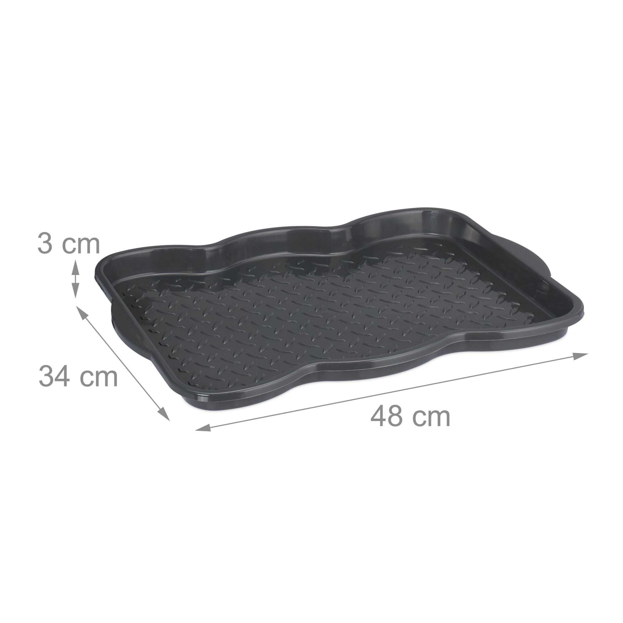 Schuhabtropfschale für 2 Paar 3er-Set Grau von Relaxdays