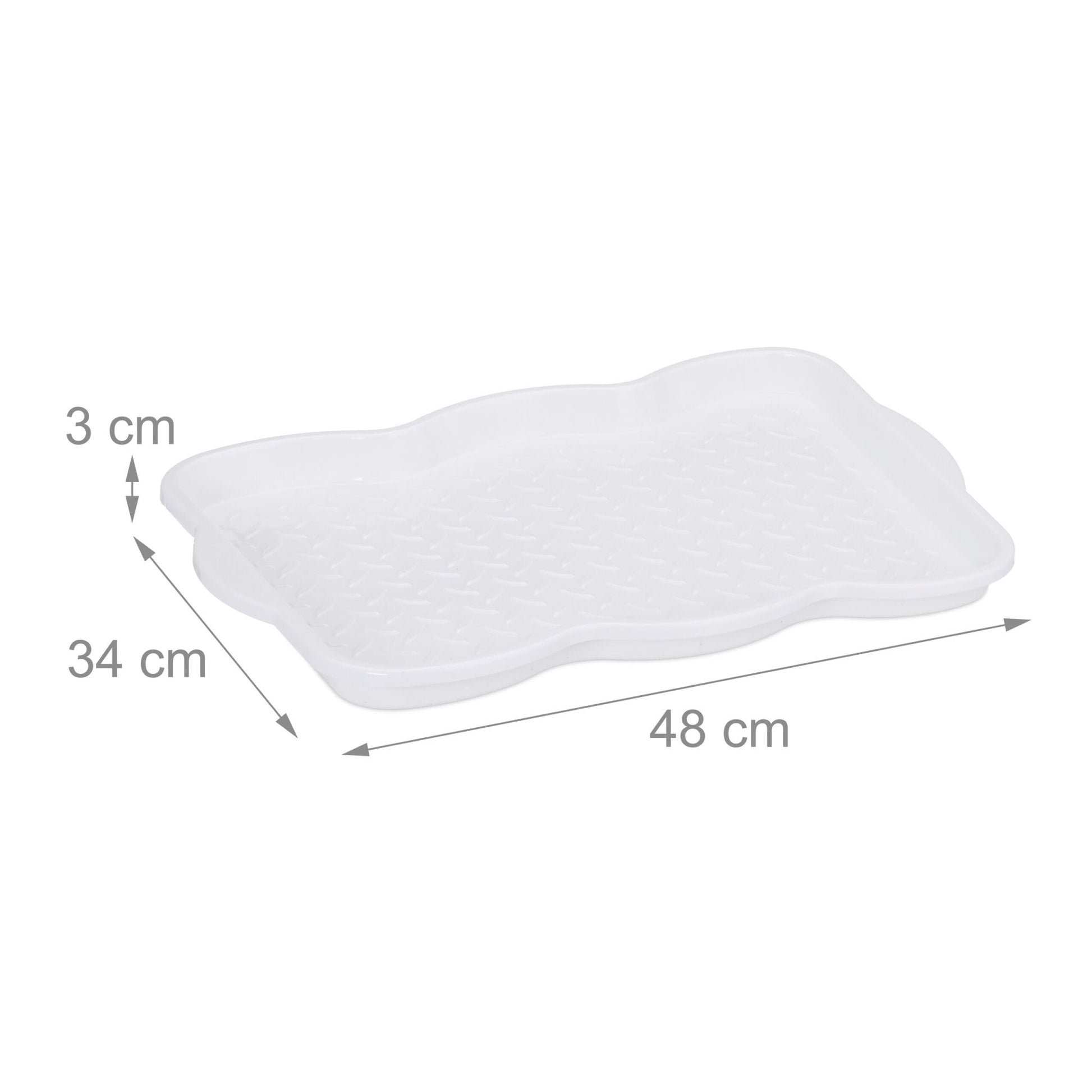 Schuhabtropfschale für 2 Paar 3er-Set Weiss von Relaxdays