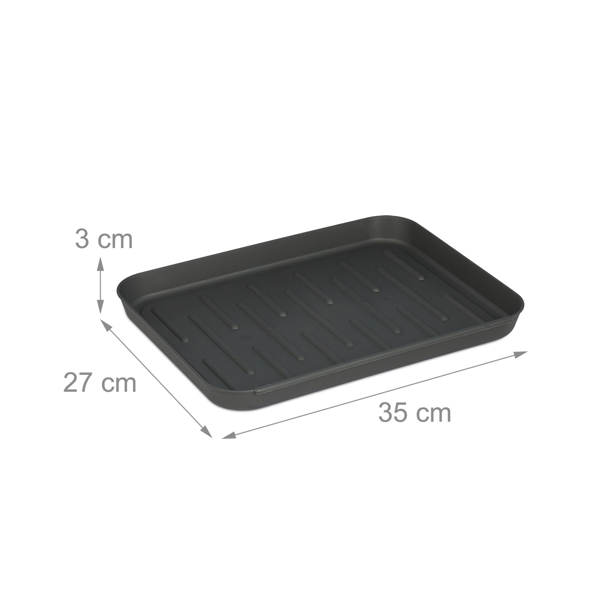 Schuhabtropfschale 3er-Set Grau von Relaxdays