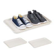 Schuhabtropfschale 60 x 40cm 3er-Set Weiss von Relaxdays
