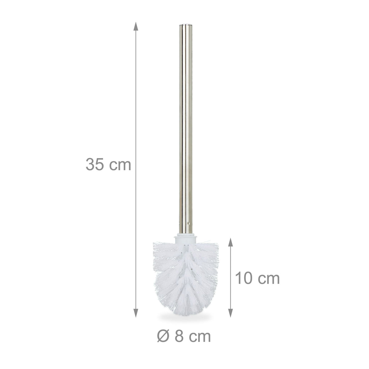 Toilettenbürste 2er-Set weiss Weiss-Silber von Relaxdays