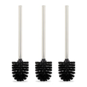 Toilettenbürste 3er-Set schwarz Schwarz-Silber von Relaxdays