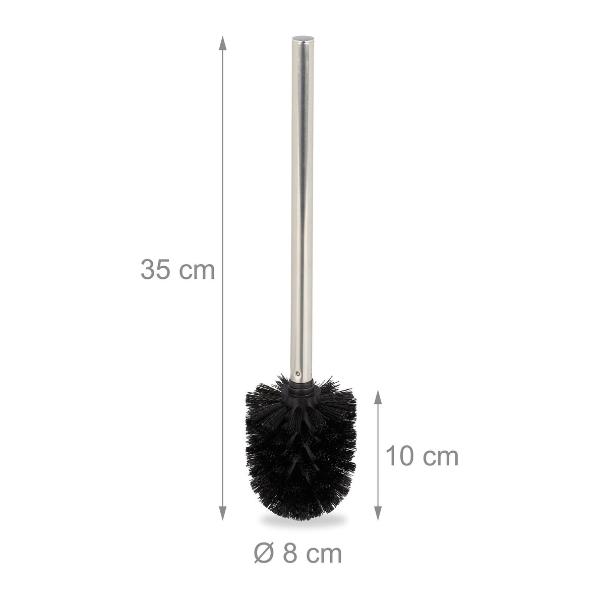Toilettenbürste 3er-Set schwarz Schwarz-Silber von Relaxdays