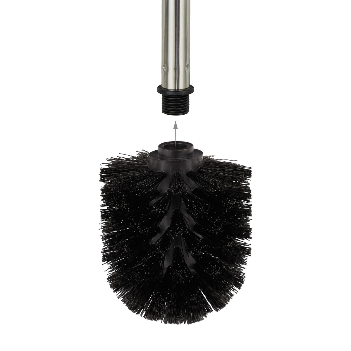 Toilettenbürste 3er-Set schwarz Schwarz-Silber von Relaxdays
